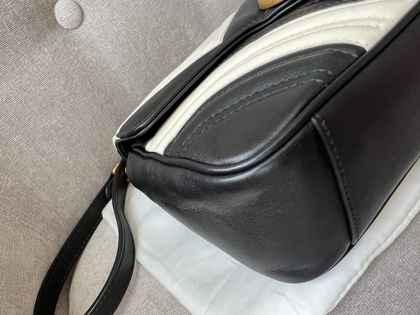Gucci GG Black and White Marmont Small Shoulder Bag (RRP £1800)