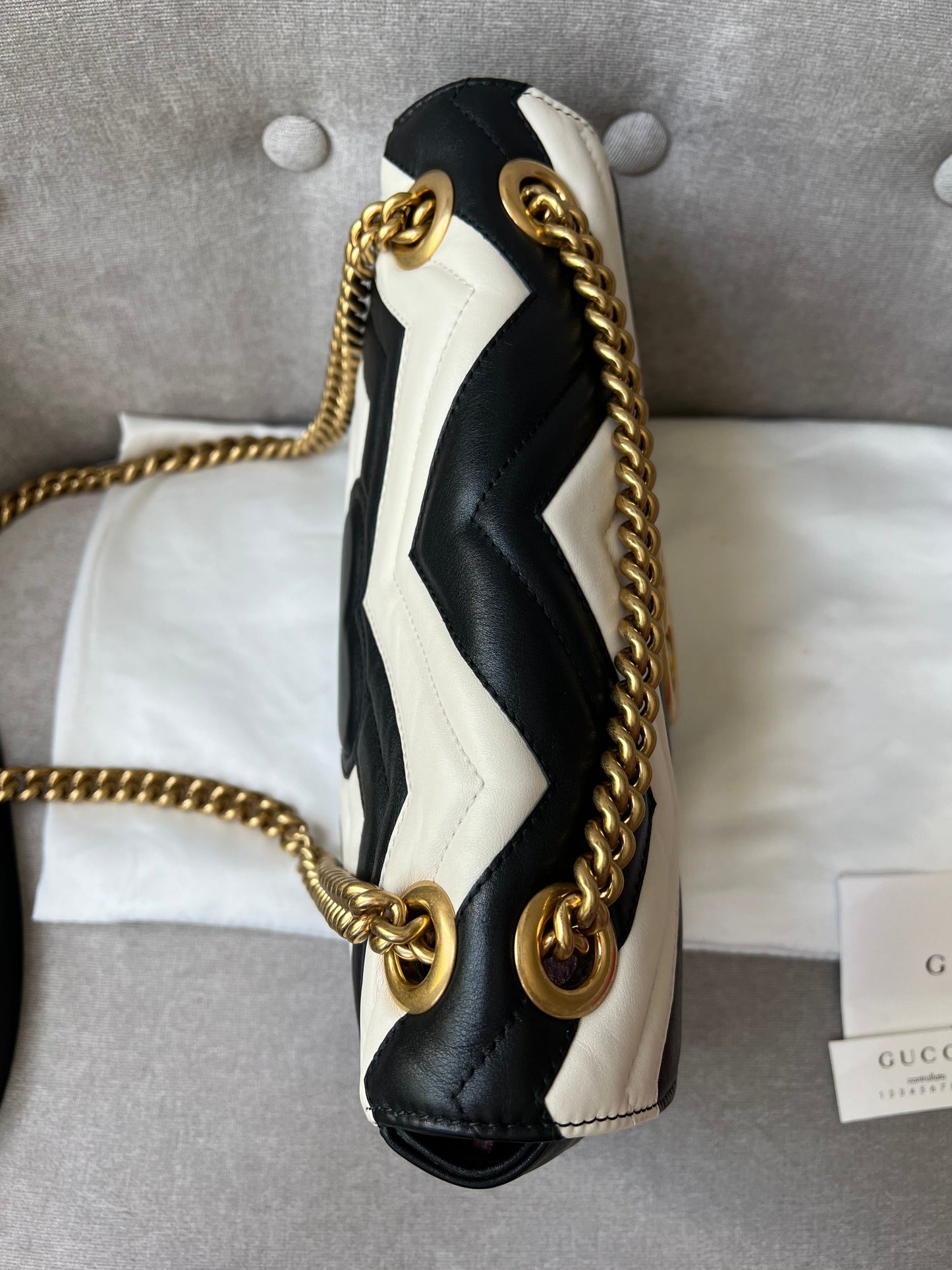 Gucci GG Black and White Marmont Small Shoulder Bag (RRP £1800)