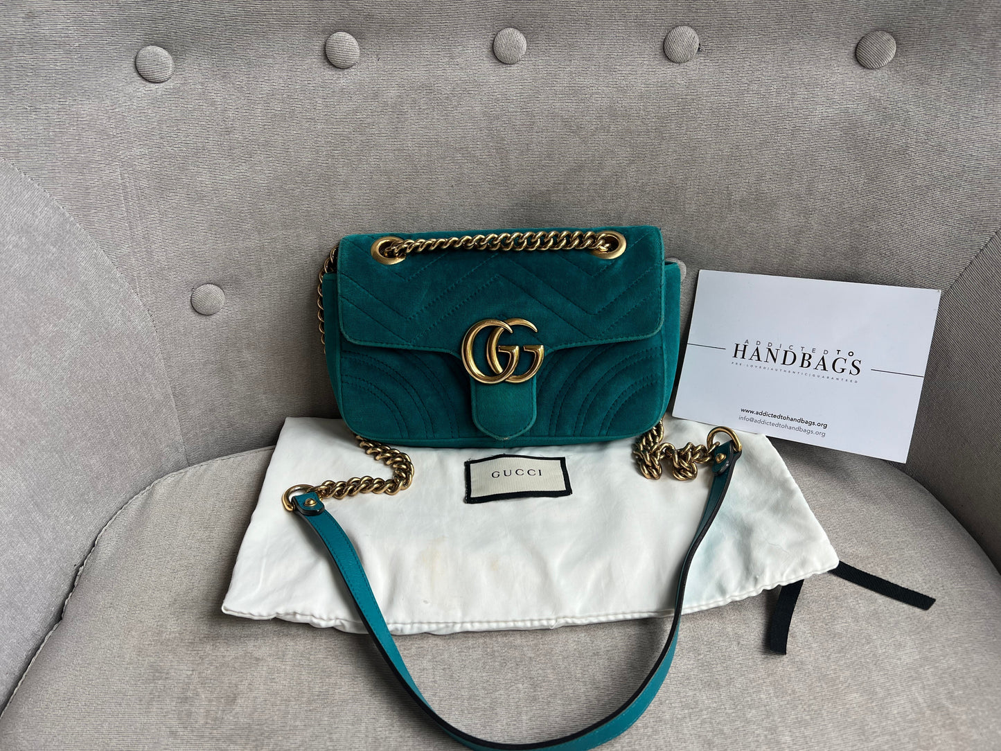 Gucci GG Mini Velvet Marmont Mini Shoulder Bag