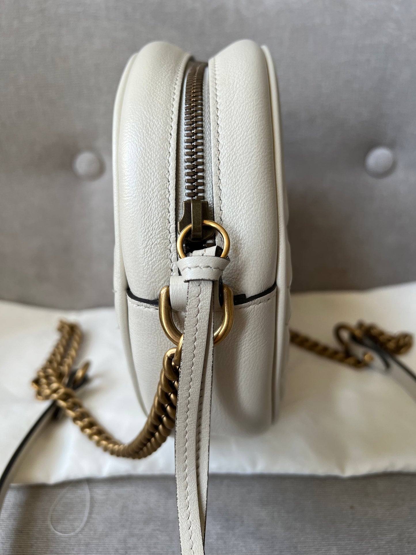 Gucci GG Round White Marmont Small Shoulder Bag (RRP £1,160)