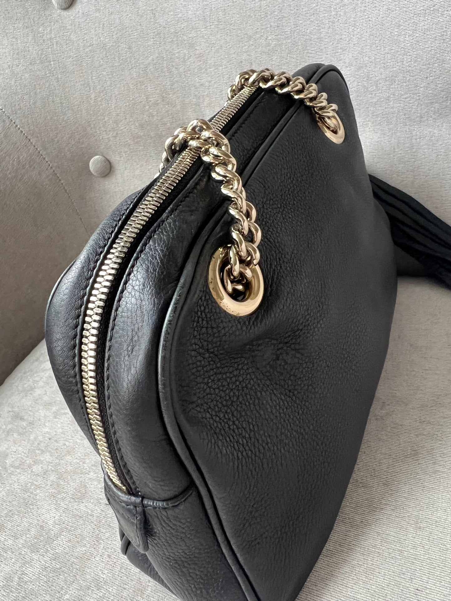 Gucci Black Small Soho Chain Tote