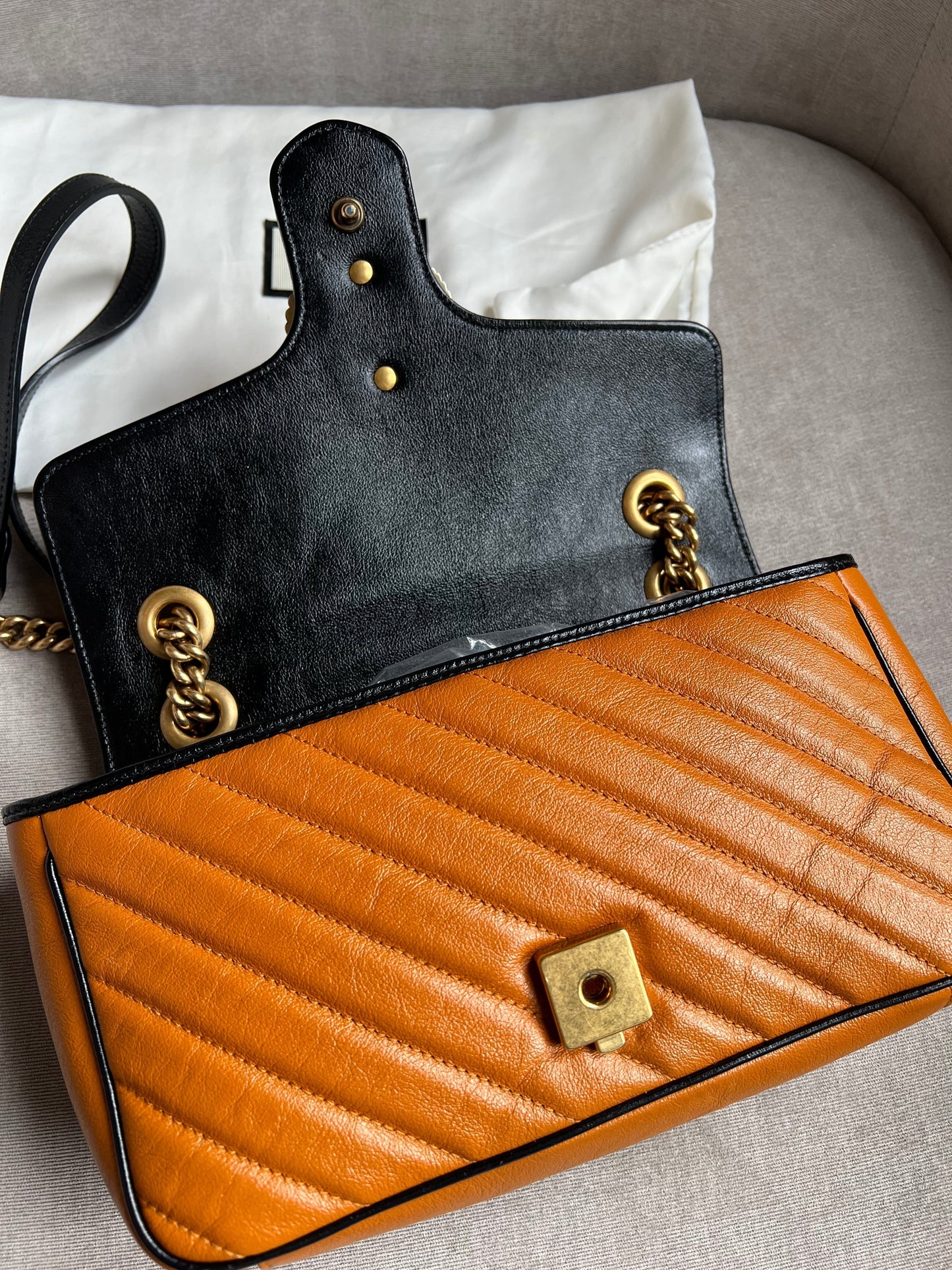 Gucci GG Torchon Tan Marmont Small Shoulder Bag