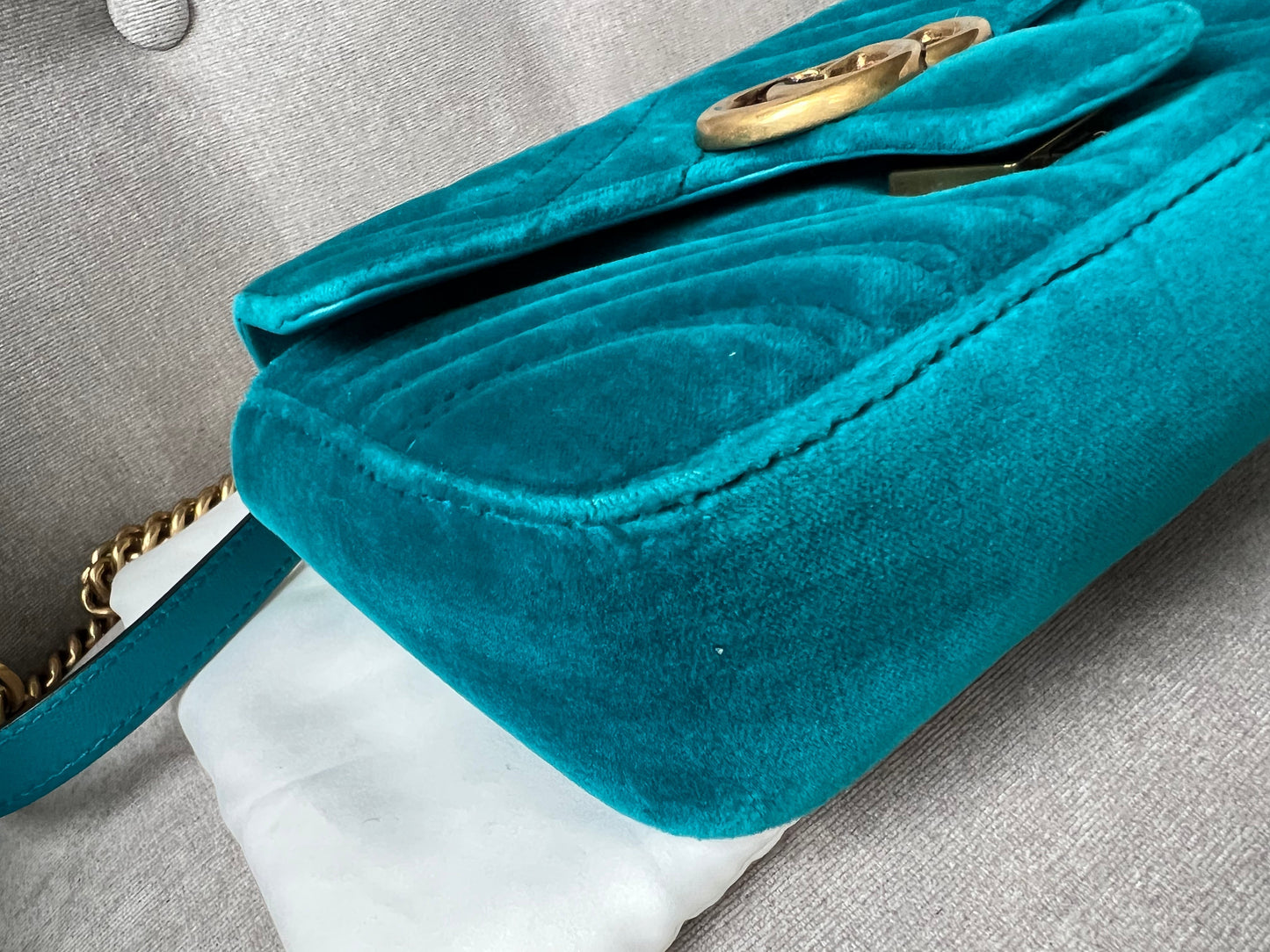 Gucci GG Mini Velvet Marmont Mini Shoulder Bag