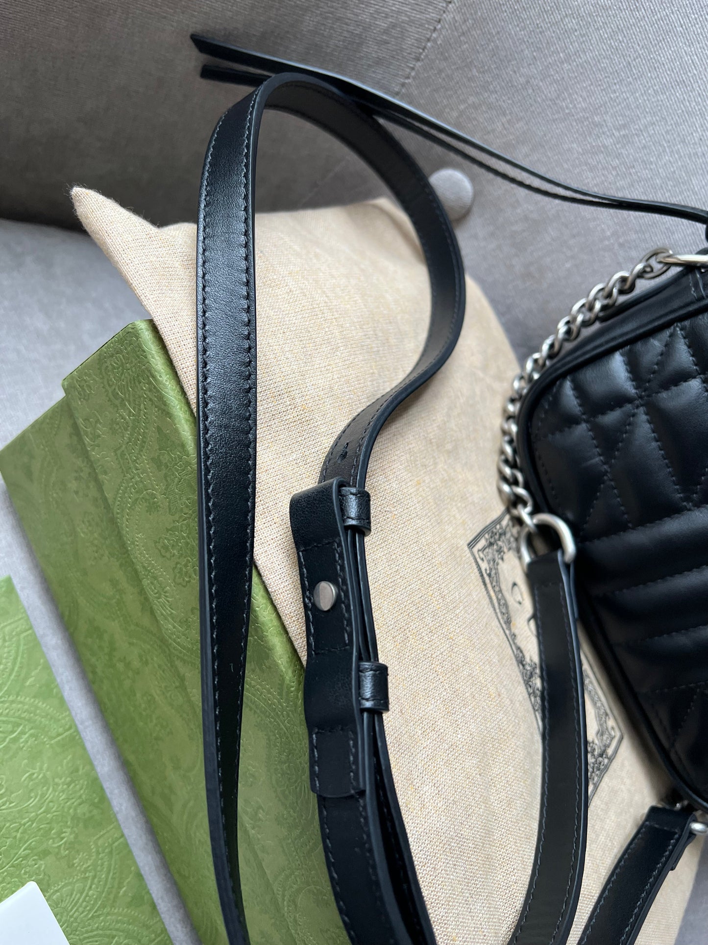 Gucci GG Black Aria Marmont Mini Shoulder Bag