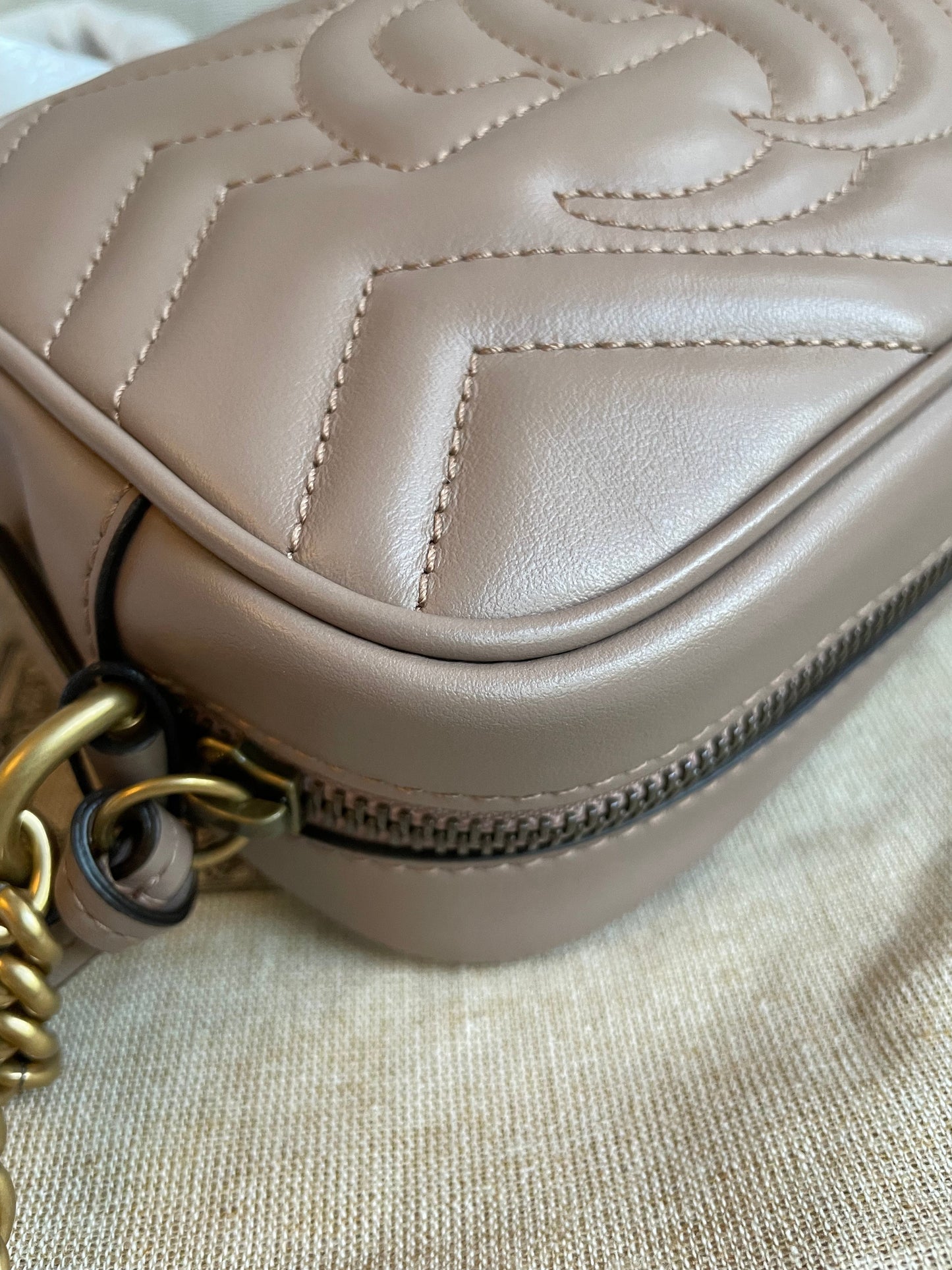 Gucci GG Dusty Pink Marmont Mini Shoulder Bag
