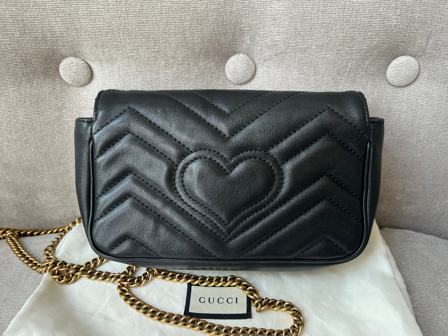 Gucci GG Black Marmont Super Mini Shoulder Bag