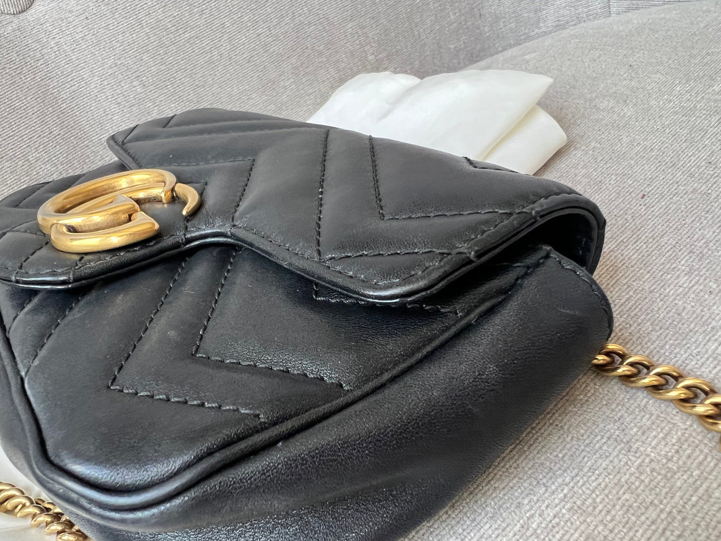 Gucci GG Black Marmont Super Mini Shoulder Bag