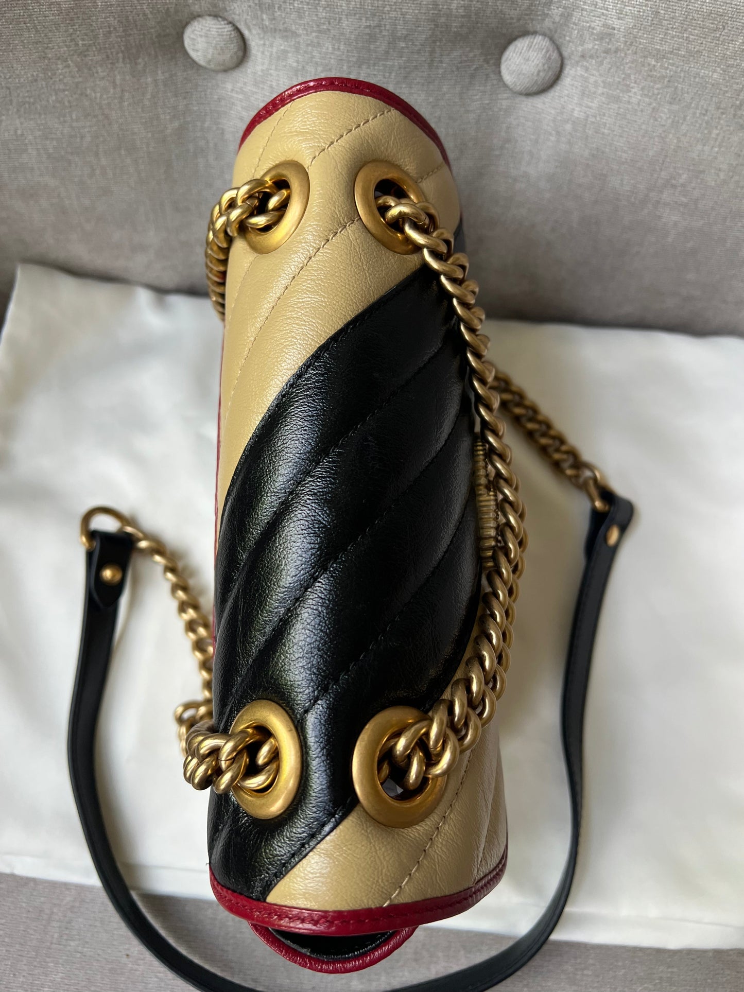 Gucci GG Tricolour Marmont Mini Shoulder Bag