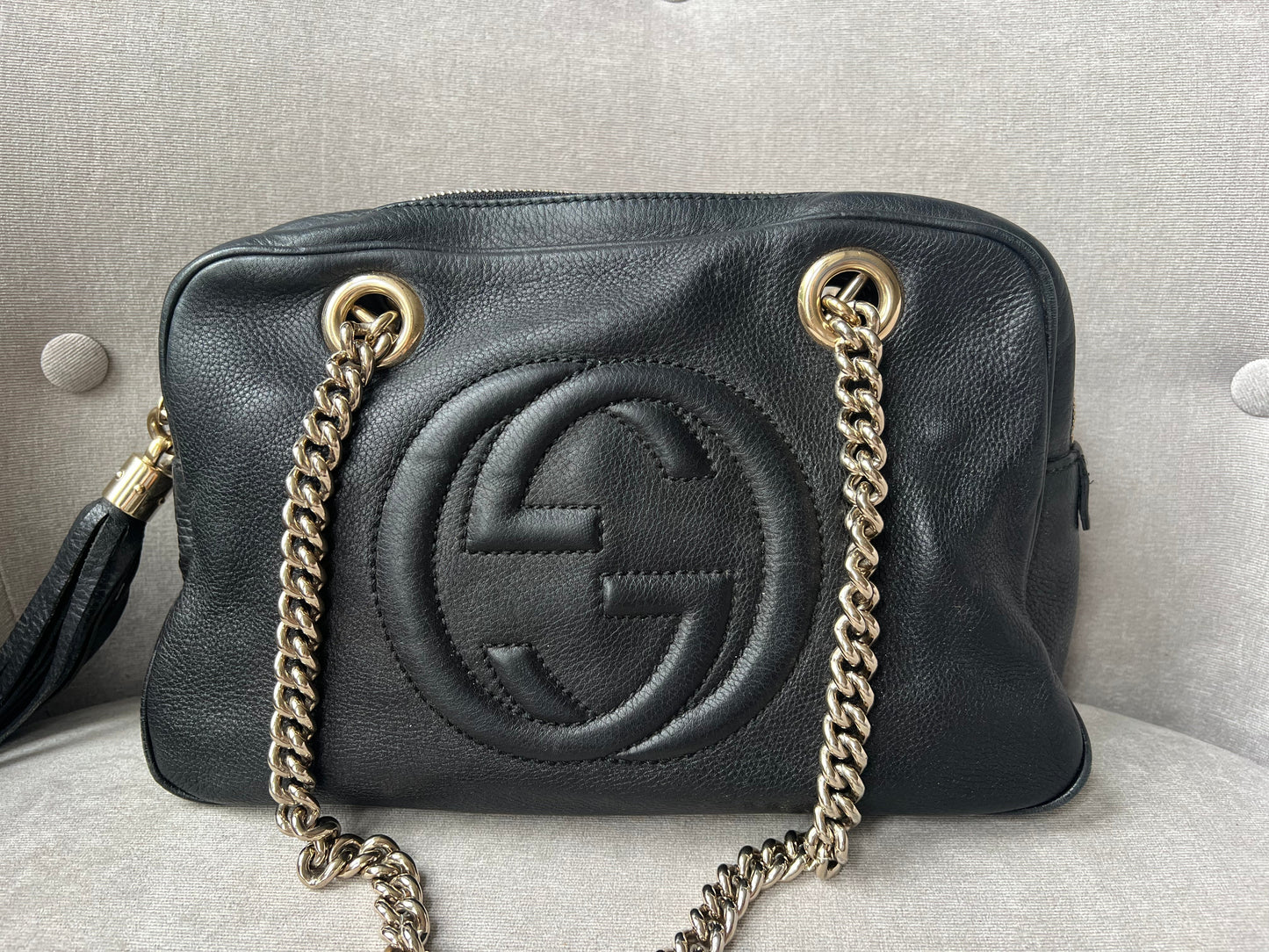 Gucci Black Small Soho Chain Tote