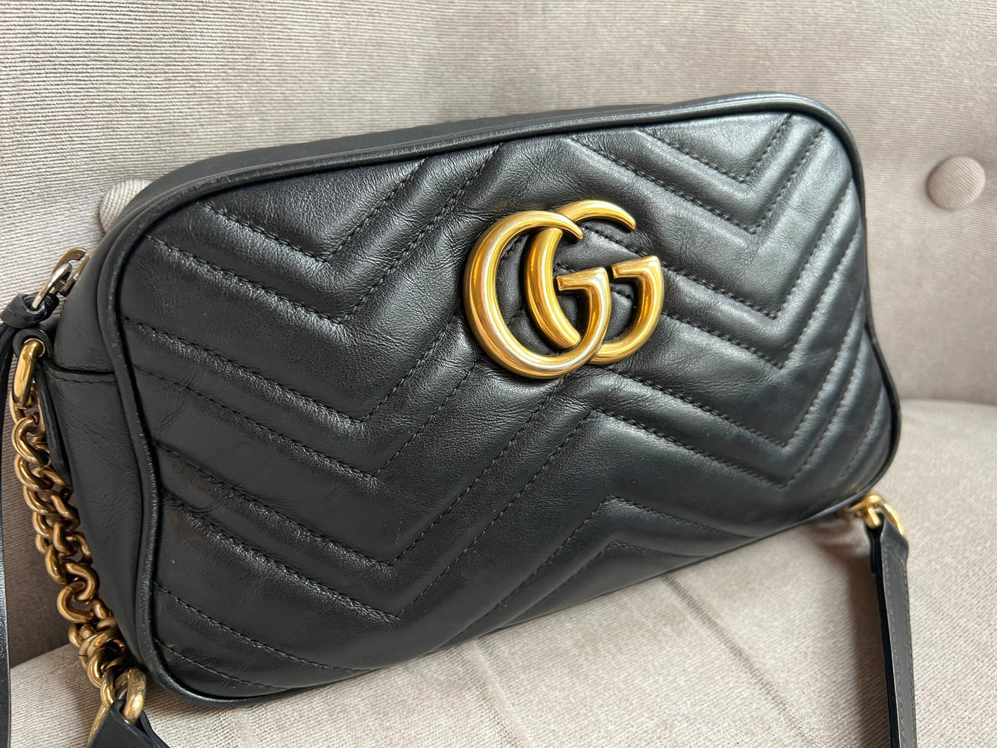 Gucci GG Black Marmont Small Shoulder Bag