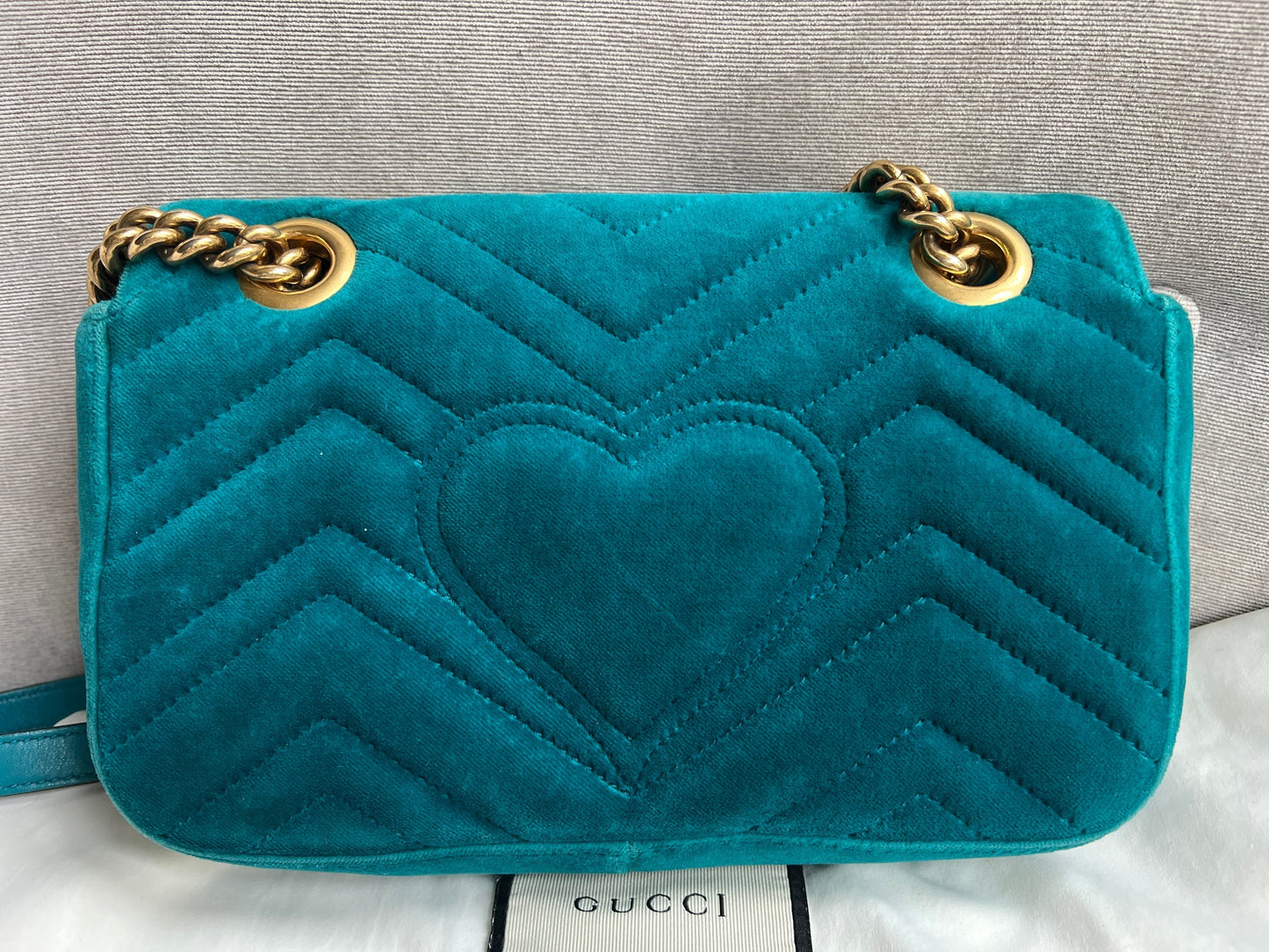 Gucci GG Mini Velvet Marmont Mini Shoulder Bag