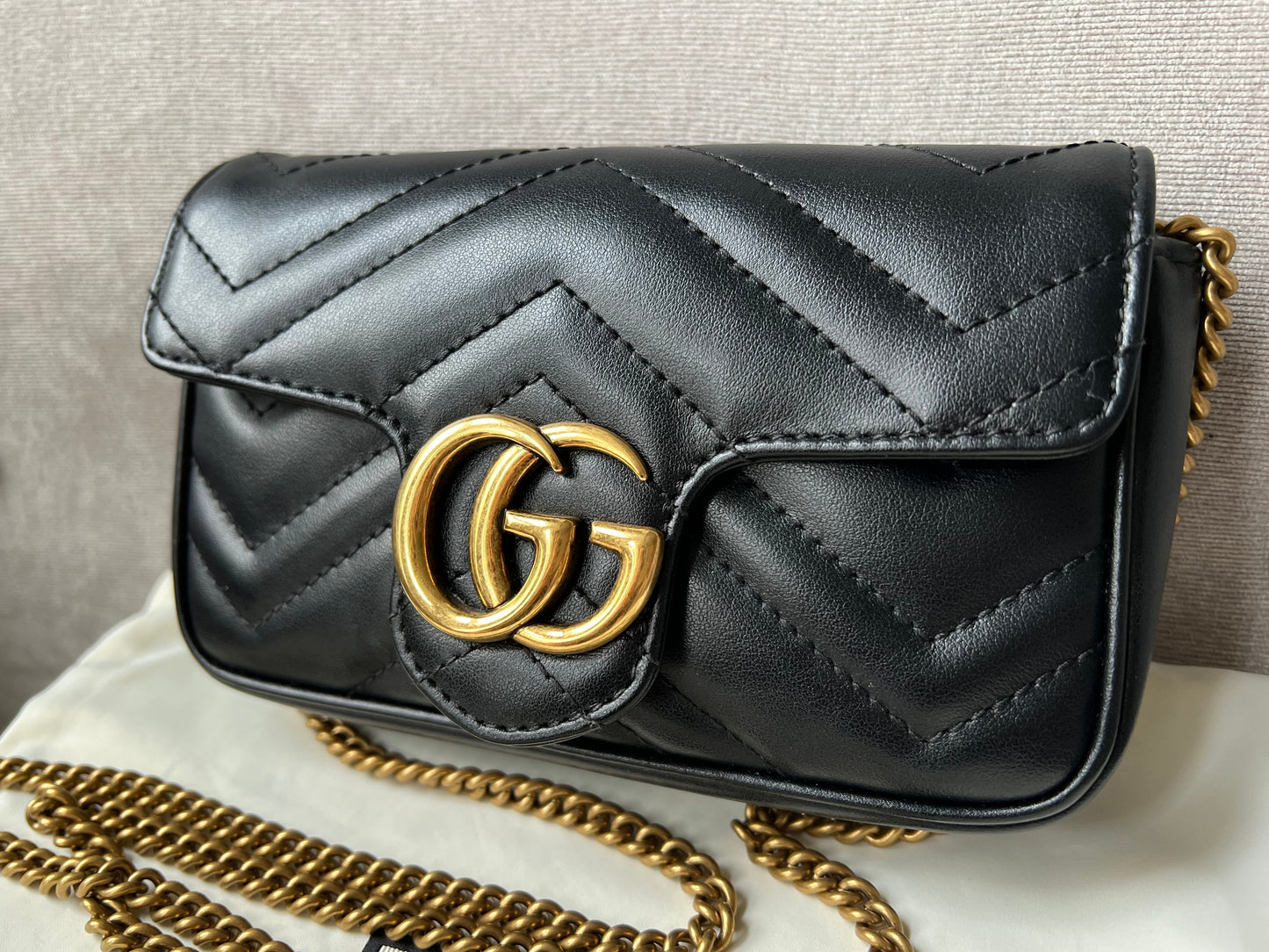 Gucci GG Black Marmont Super Mini Shoulder Bag