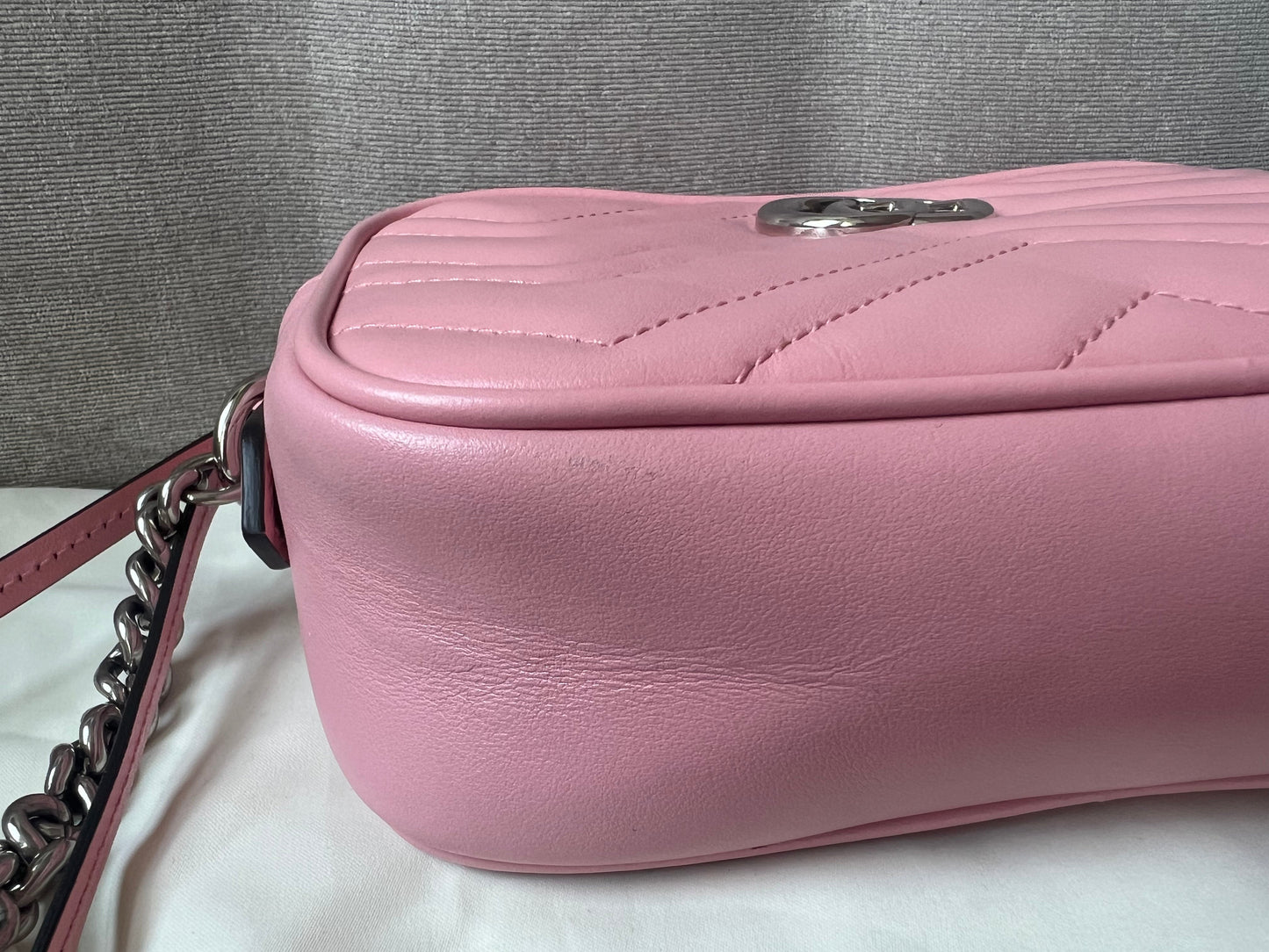 Gucci GG Pale Pink Marmont Mini Shoulder Bag (RRP £1,160)