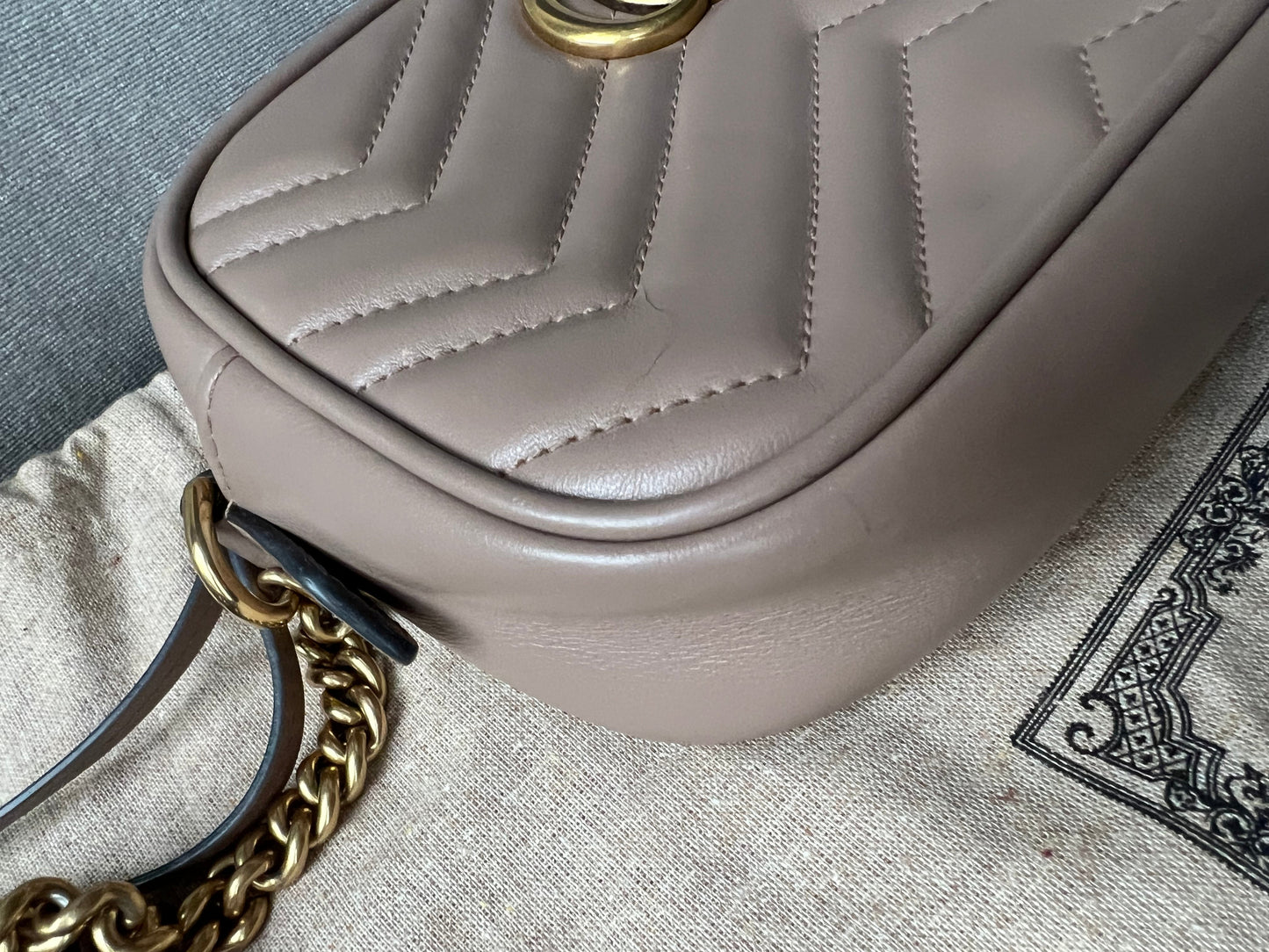 Gucci GG Dusty Pink Marmont Mini Shoulder Bag (RRP £1,160)