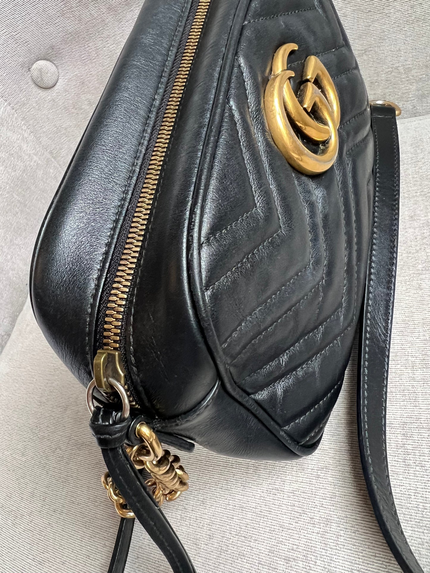 Gucci GG Black Marmont Small Shoulder Bag