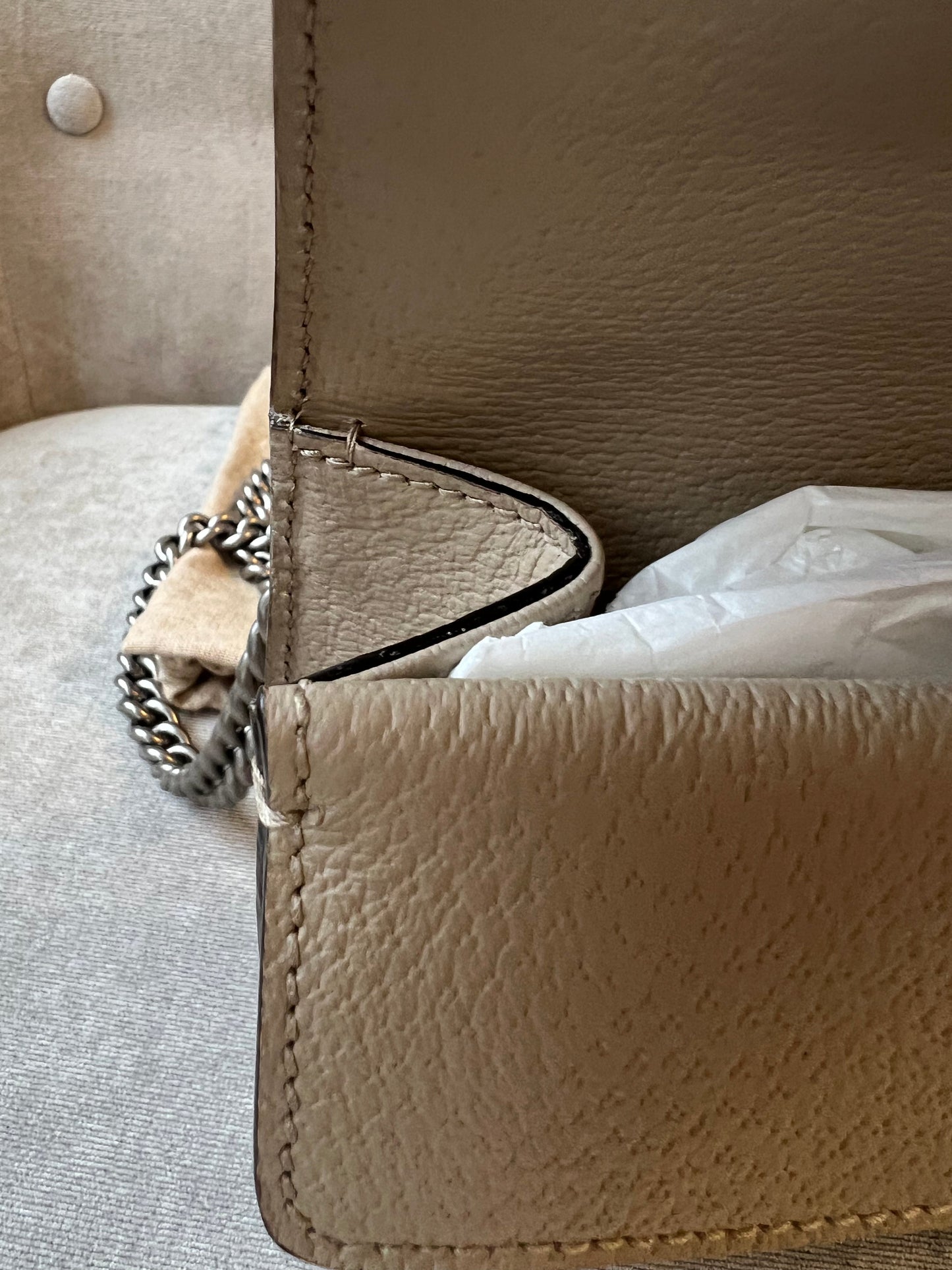 Gucci Dionysus GG Small Shoulder Bag in White and Beige Canvas (RRP £2,130)