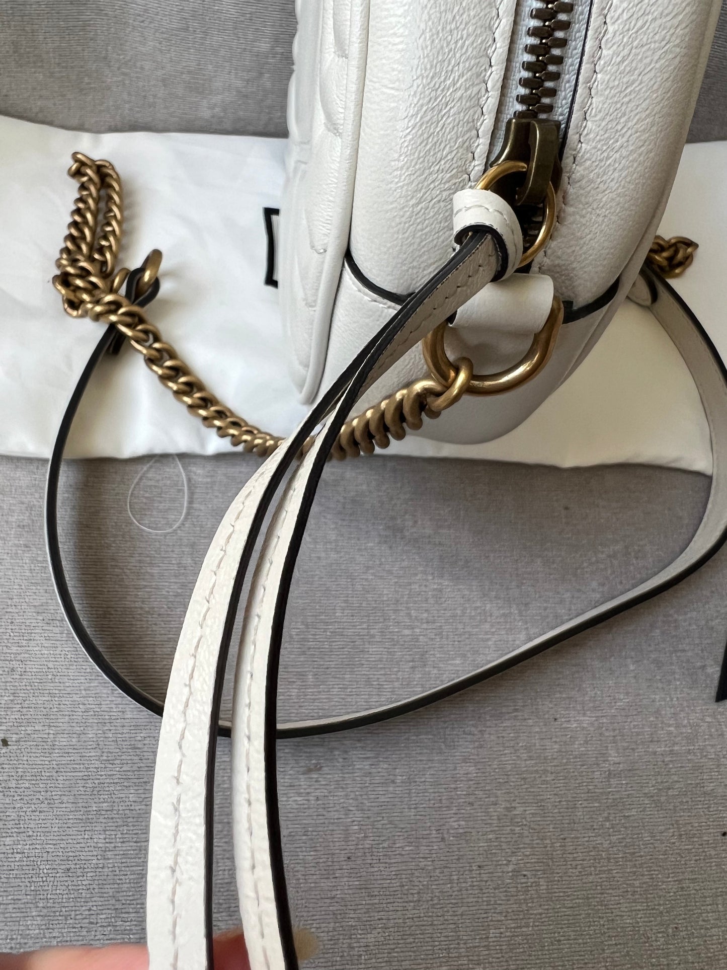 Gucci GG Round White Marmont Small Shoulder Bag (RRP £1,160)