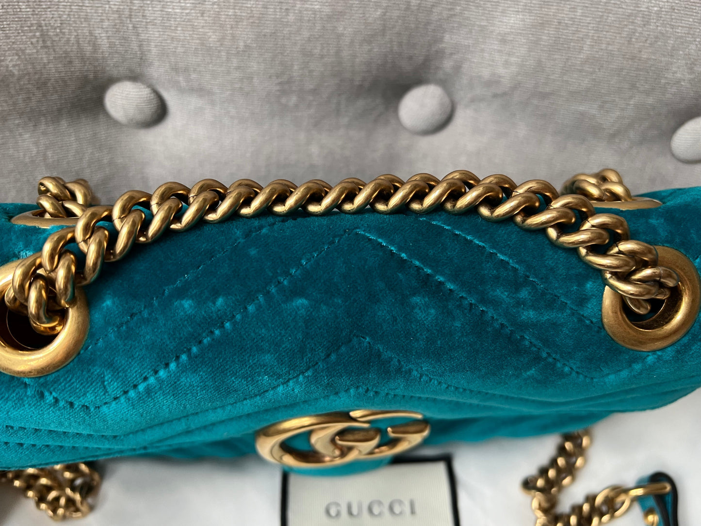 Gucci GG Mini Velvet Marmont Mini Shoulder Bag