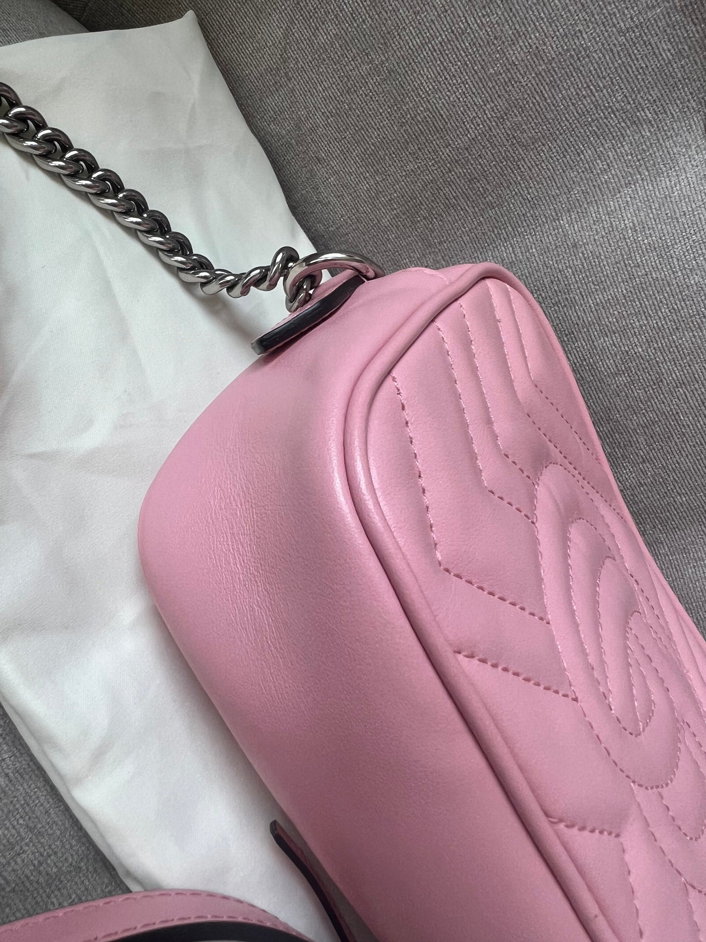 Gucci GG Pale Pink Marmont Mini Shoulder Bag (RRP £1,160)