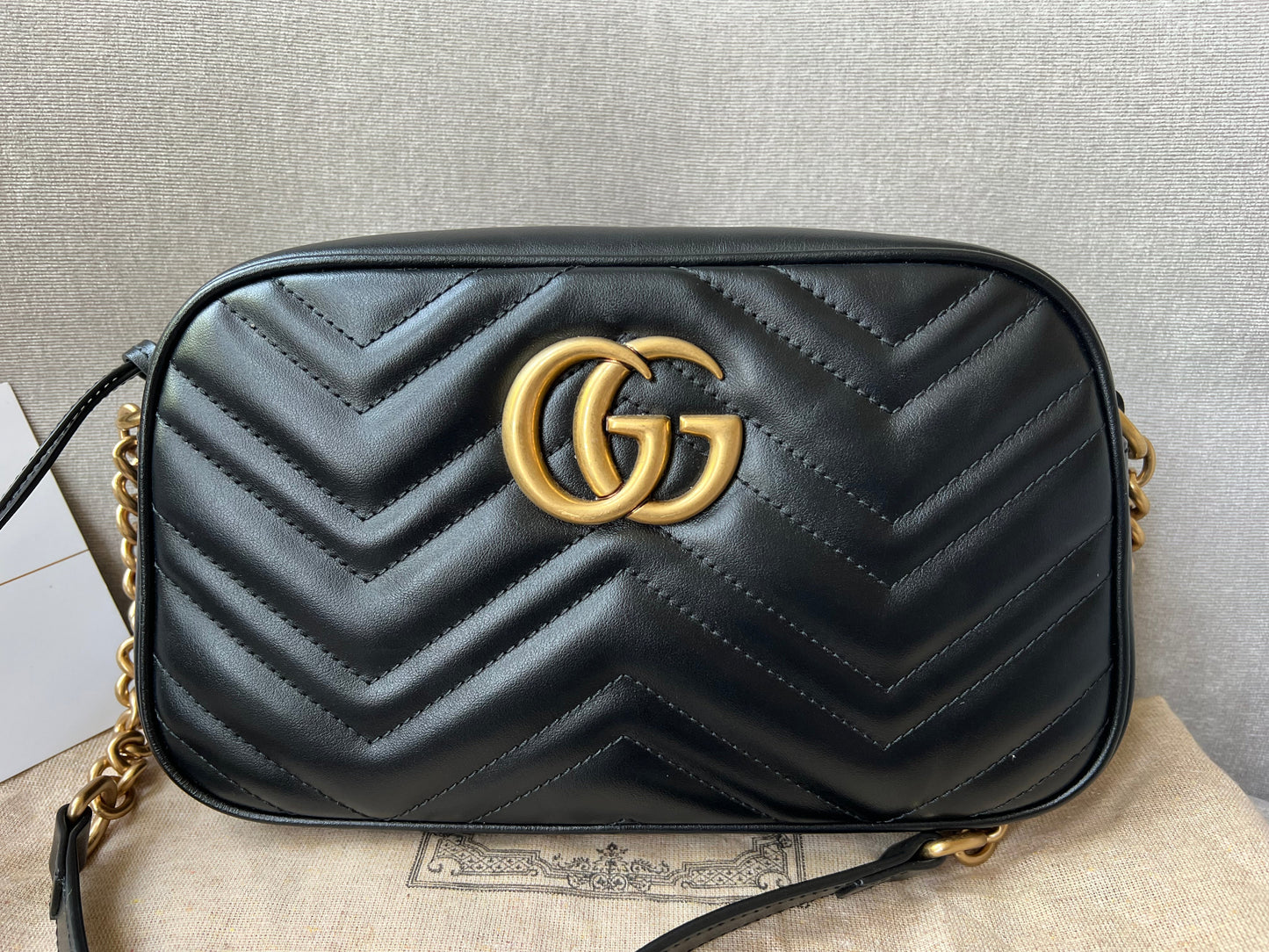 Gucci GG Black Marmont Small Shoulder Bag