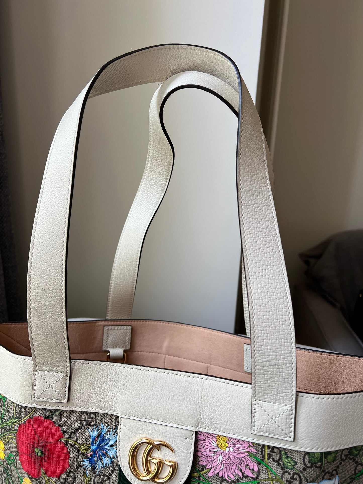 Gucci White Monogram Canvas Flora Large Ophidia Shopping Tote (RRP £1,250)