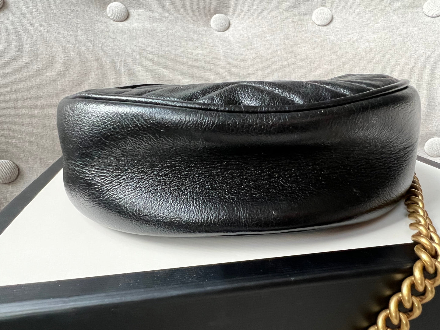 Gucci GG Round Black Marmont Small Shoulder Bag