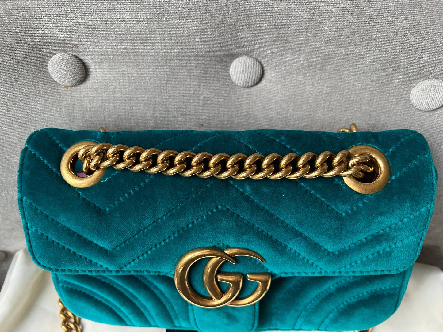 Gucci GG Mini Velvet Marmont Mini Shoulder Bag