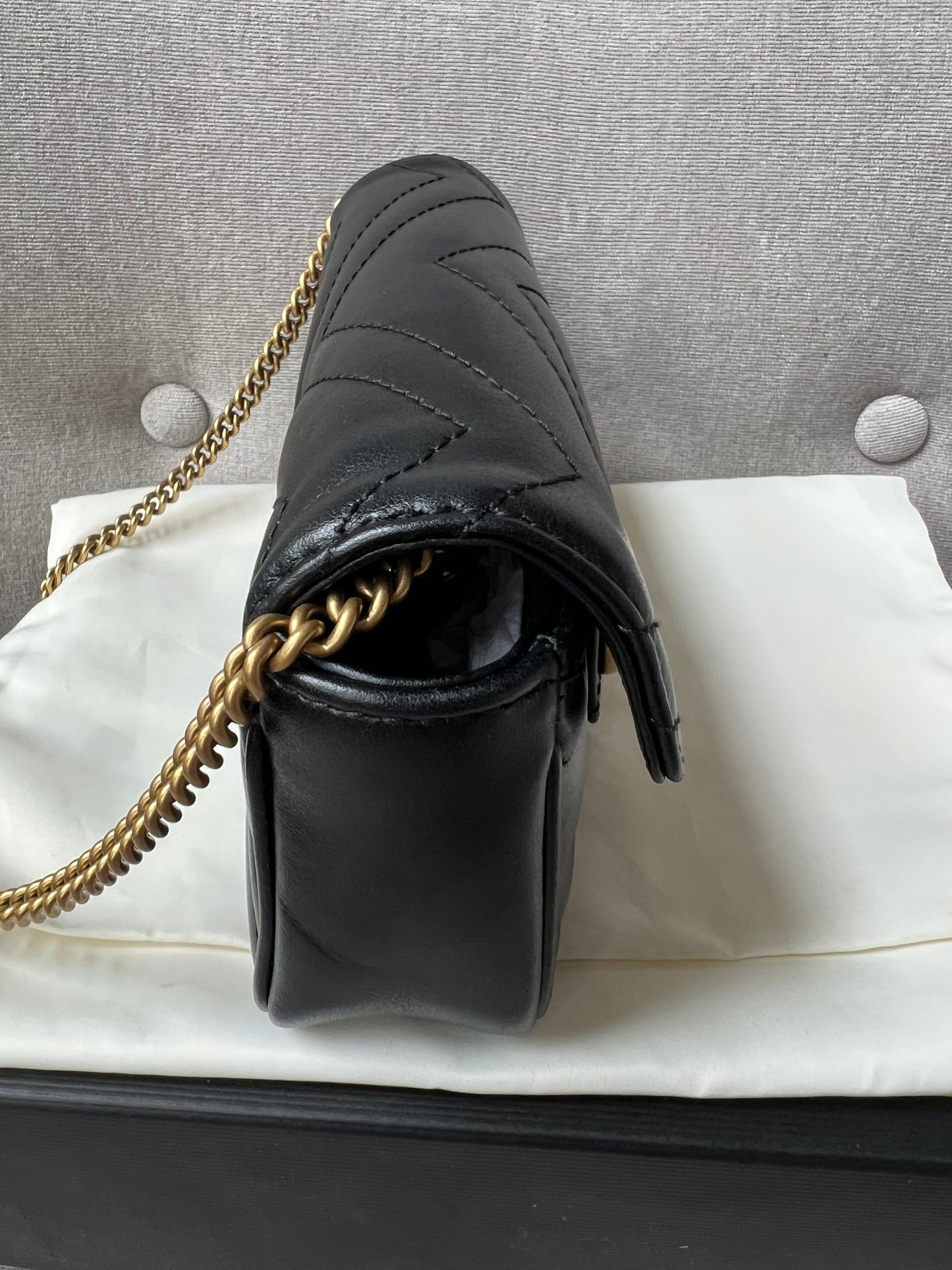 Gucci GG Black Marmont Super Mini Shoulder Bag