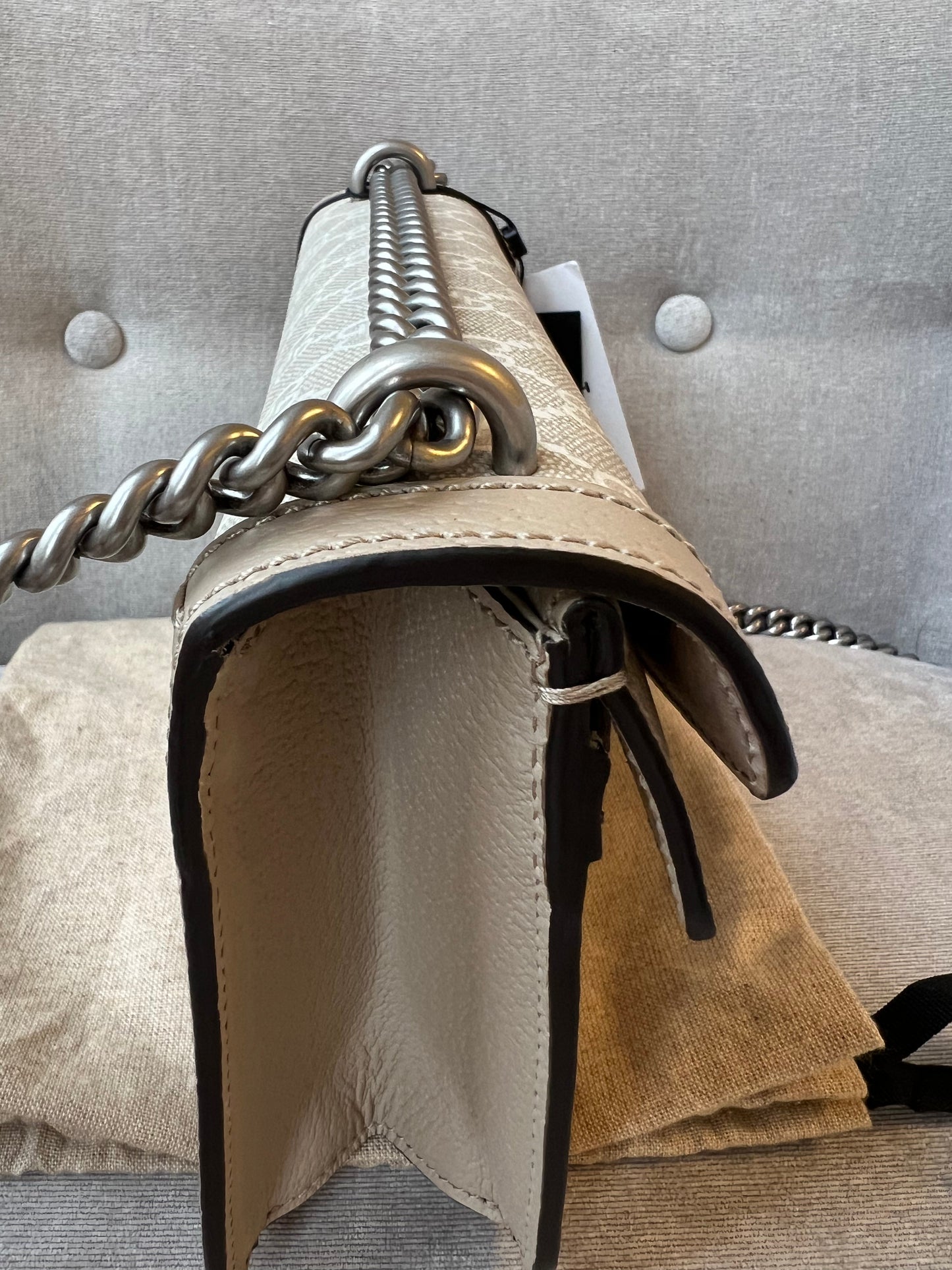 Gucci Dionysus GG Small Shoulder Bag in White and Beige Canvas (RRP £2,130)