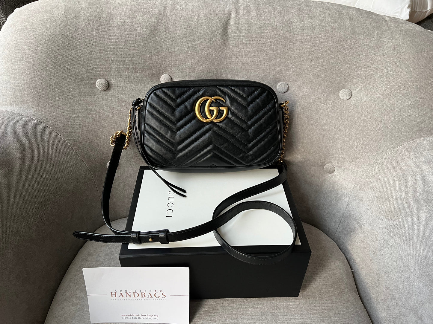 Gucci GG Black Marmont Small Shoulder Bag (RRP £1250)