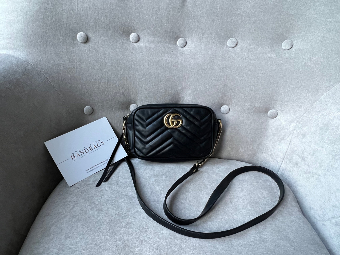 Gucci GG Black Marmont Mini Shoulder Bag (RRP £1,160)