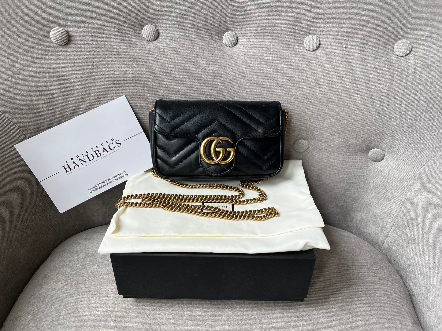 Gucci GG Black Marmont Super Mini Shoulder Bag