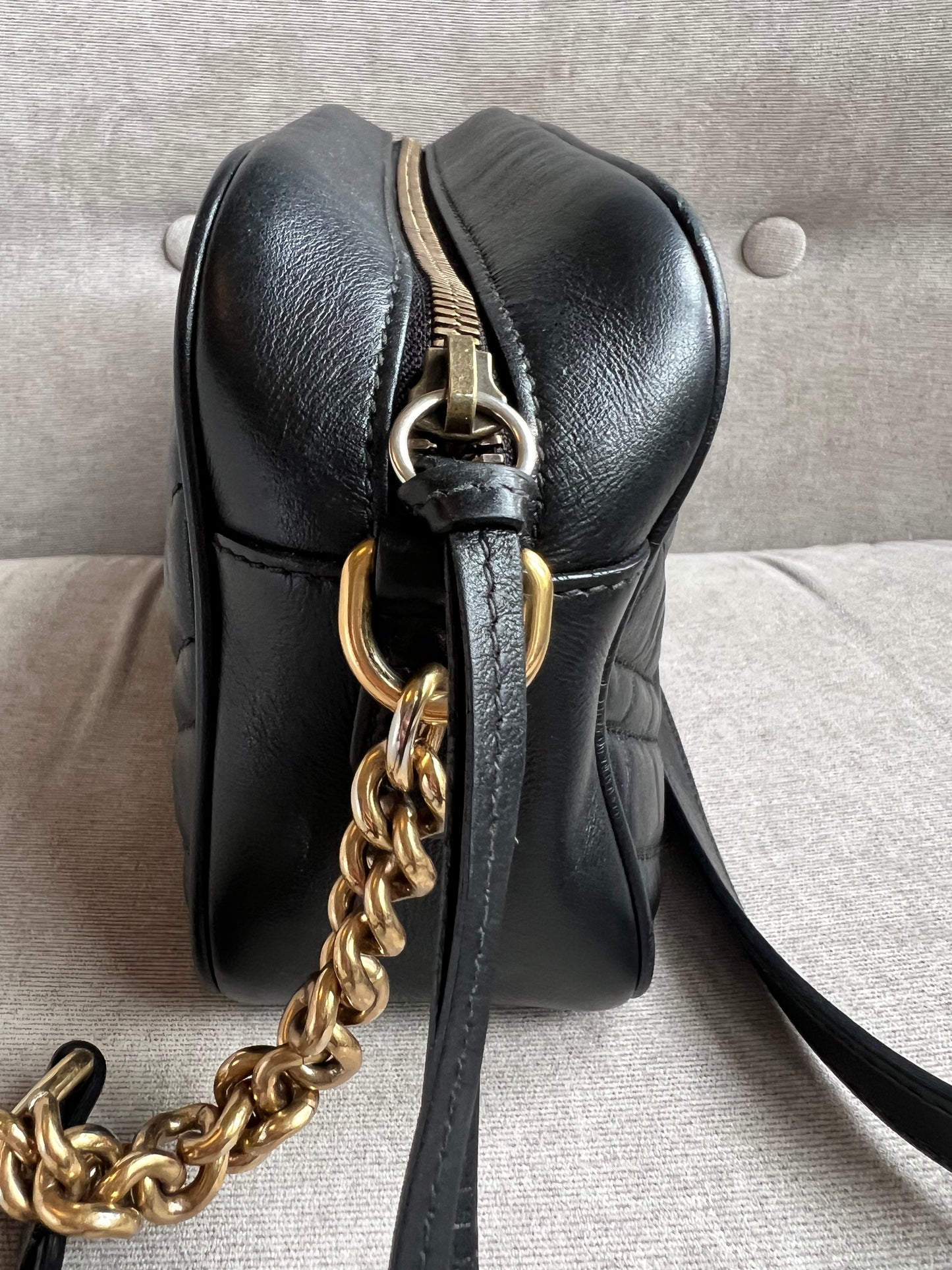 Gucci GG Black Marmont Small Shoulder Bag