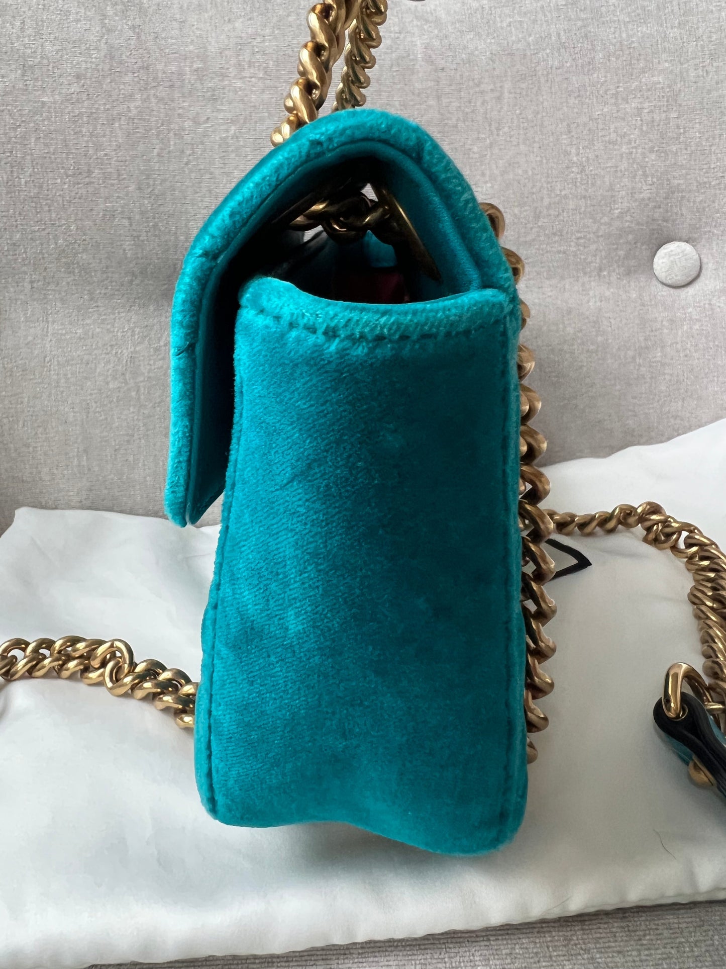 Gucci GG Mini Velvet Marmont Mini Shoulder Bag