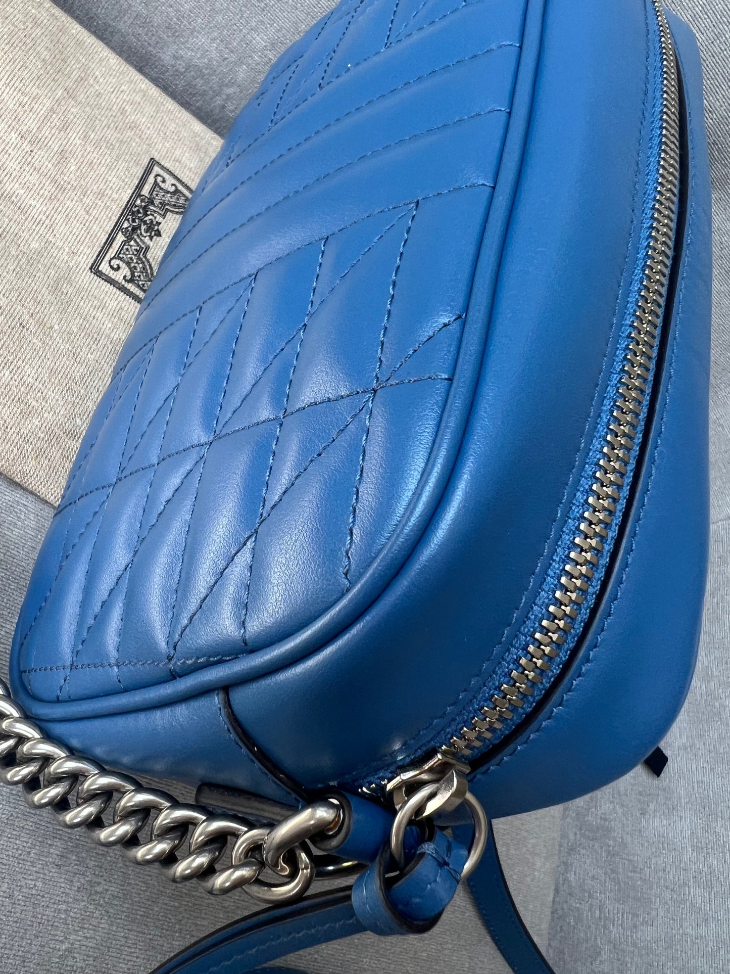 Gucci Aria GG Blue Marmont Small Shoulder Bag (RRP £1250)