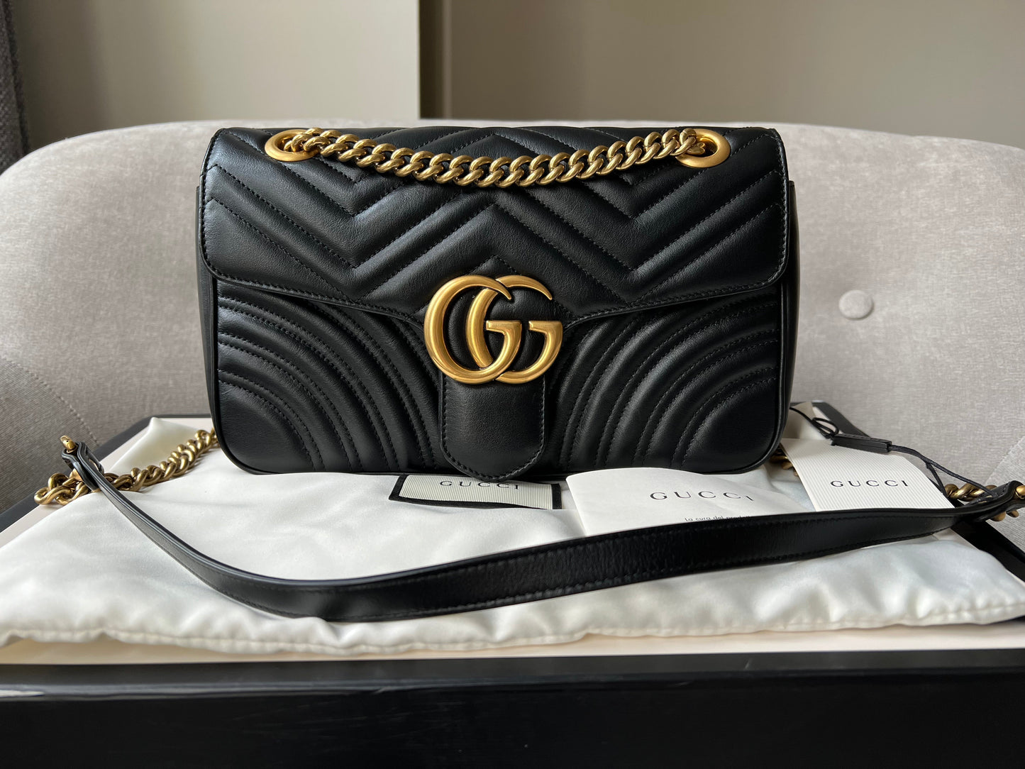 Gucci GG Black Marmont Small Shoulder Bag (RRP £1800)