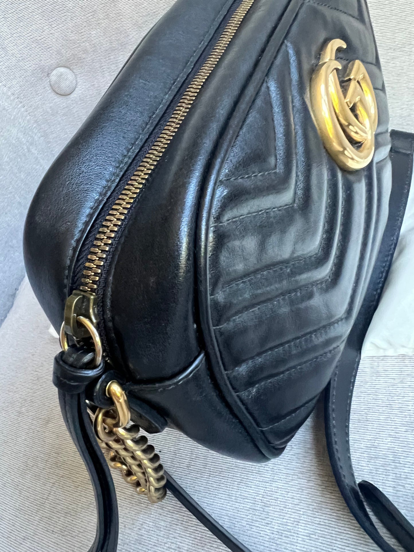 Gucci GG Black Marmont Small Shoulder Bag