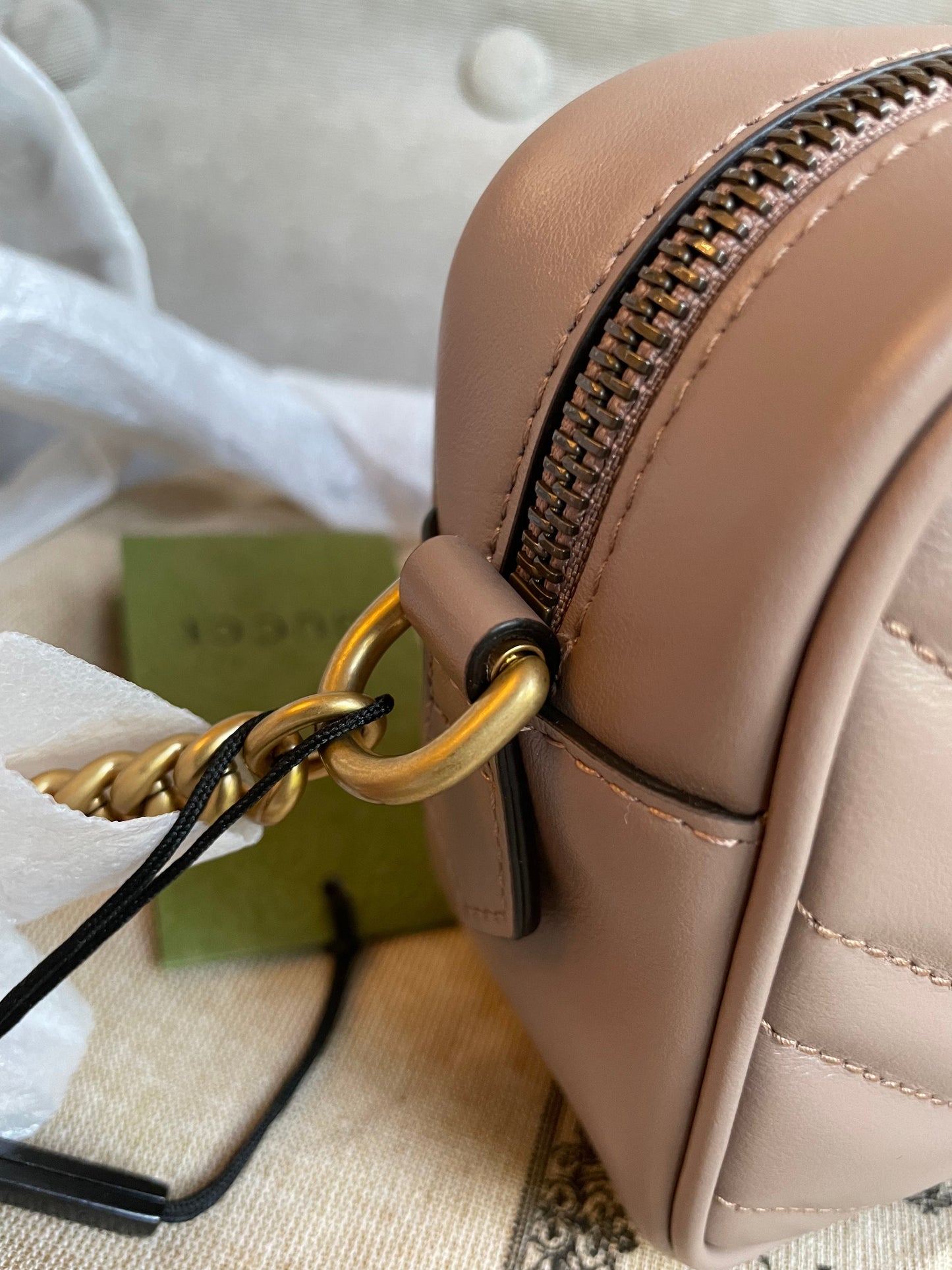 Gucci GG Dusty Pink Marmont Mini Shoulder Bag