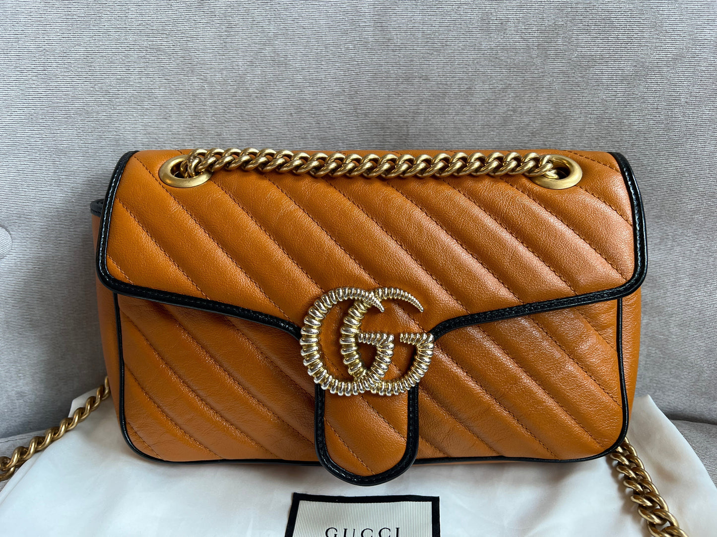 Gucci GG Torchon Tan Marmont Small Shoulder Bag