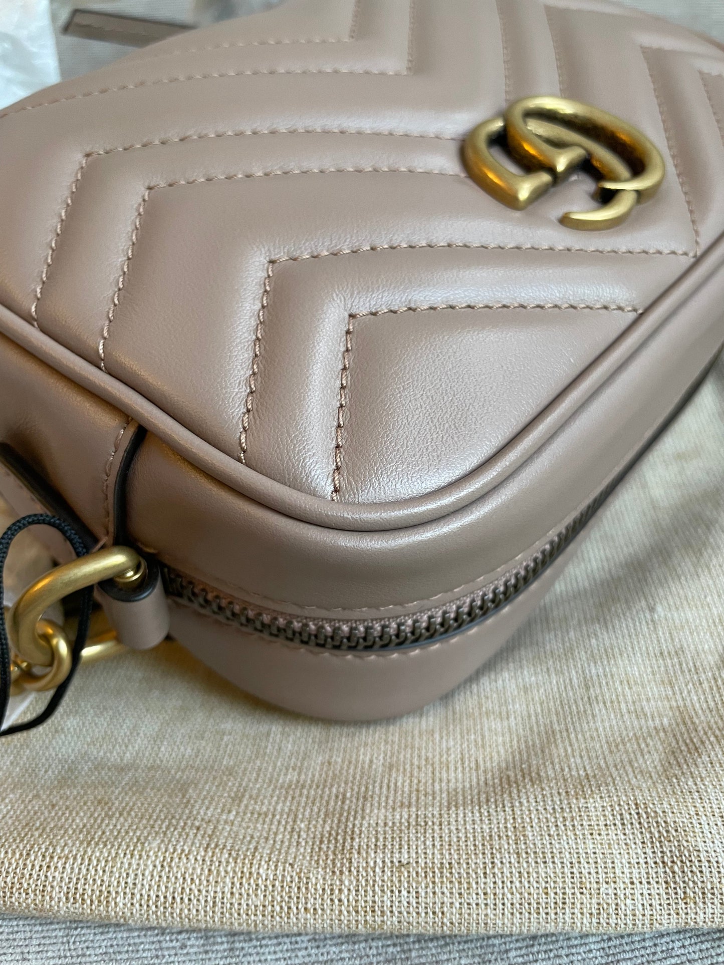 Gucci GG Dusty Pink Marmont Mini Shoulder Bag