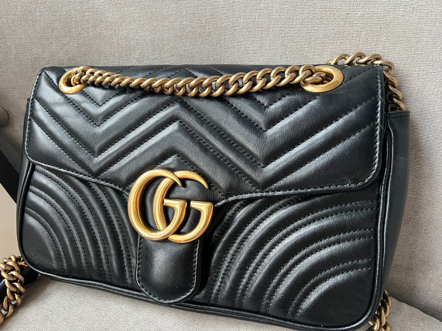 Gucci GG Black Marmont Small Shoulder Bag