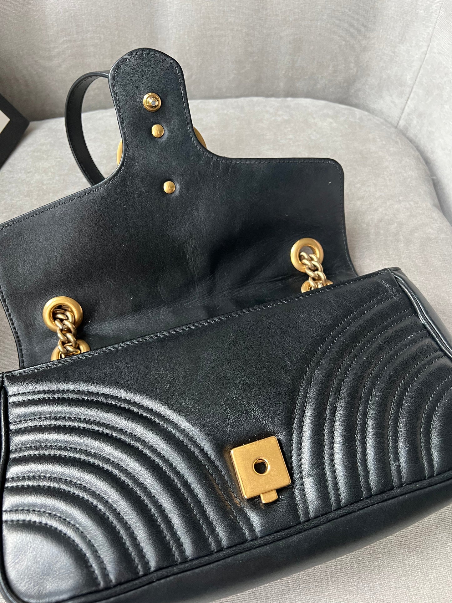 Gucci GG Black Marmont Small Shoulder Bag