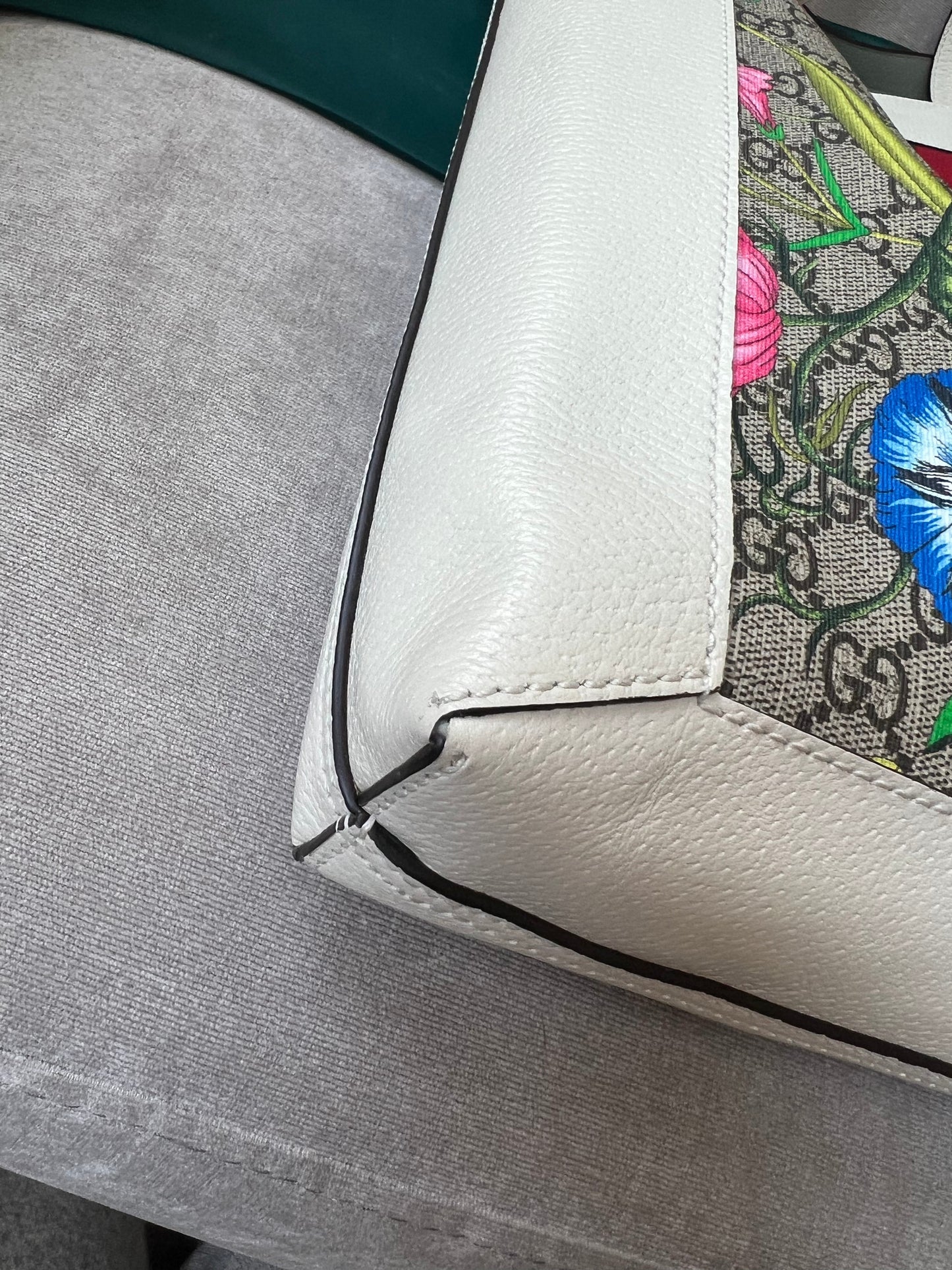 Gucci White Monogram Canvas Flora Large Ophidia Shopping Tote (RRP £1,250)