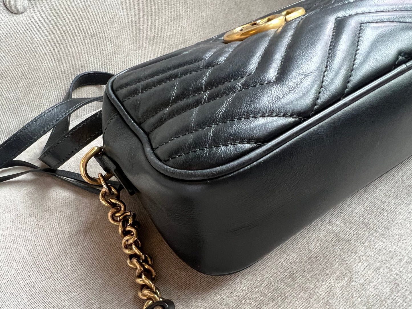 Gucci GG Black Marmont Small Shoulder Bag