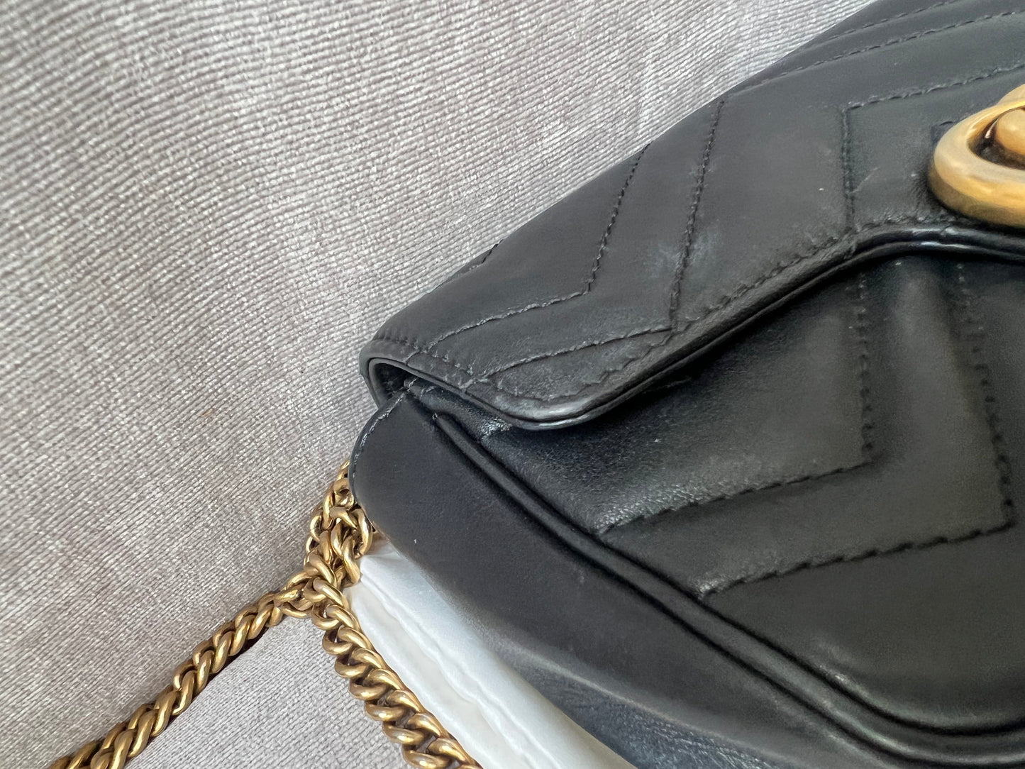 Gucci GG Black Marmont Super Mini Shoulder Bag