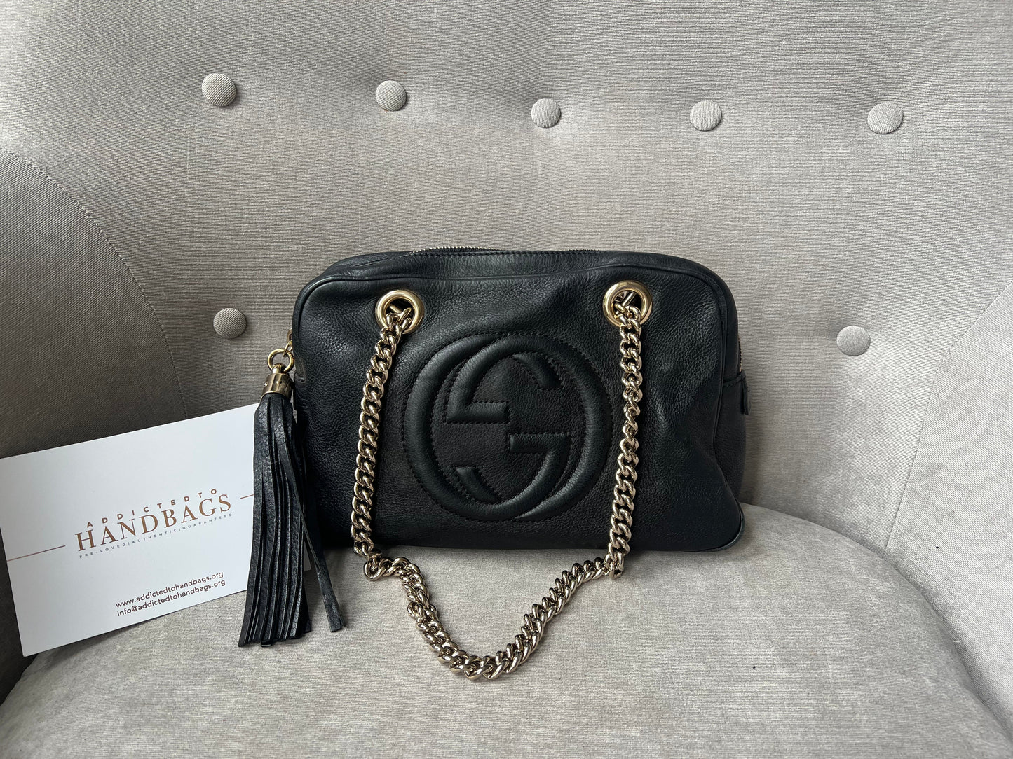Gucci Black Small Soho Chain Tote