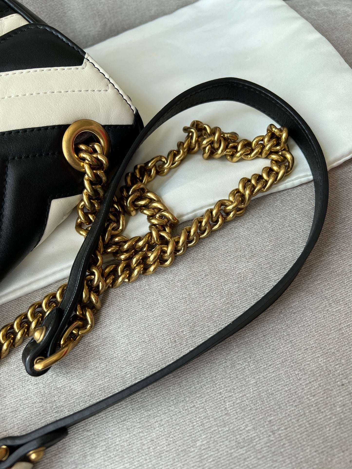 Gucci GG Black and White Marmont Small Shoulder Bag (RRP £1800)