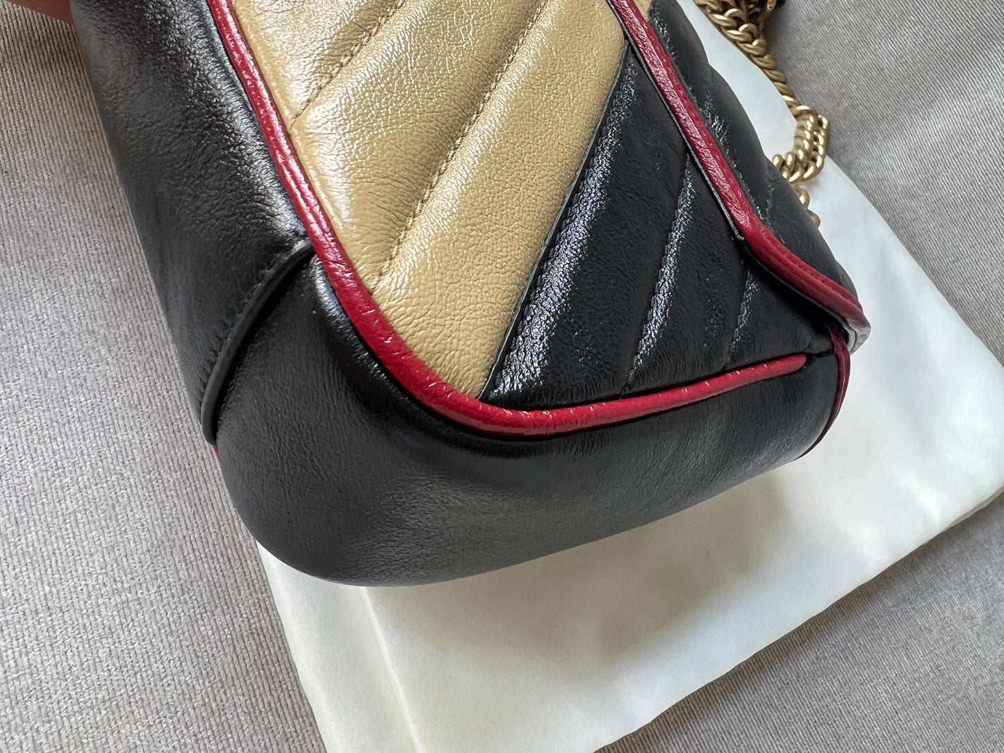 Gucci GG Tricolour Marmont Mini Shoulder Bag