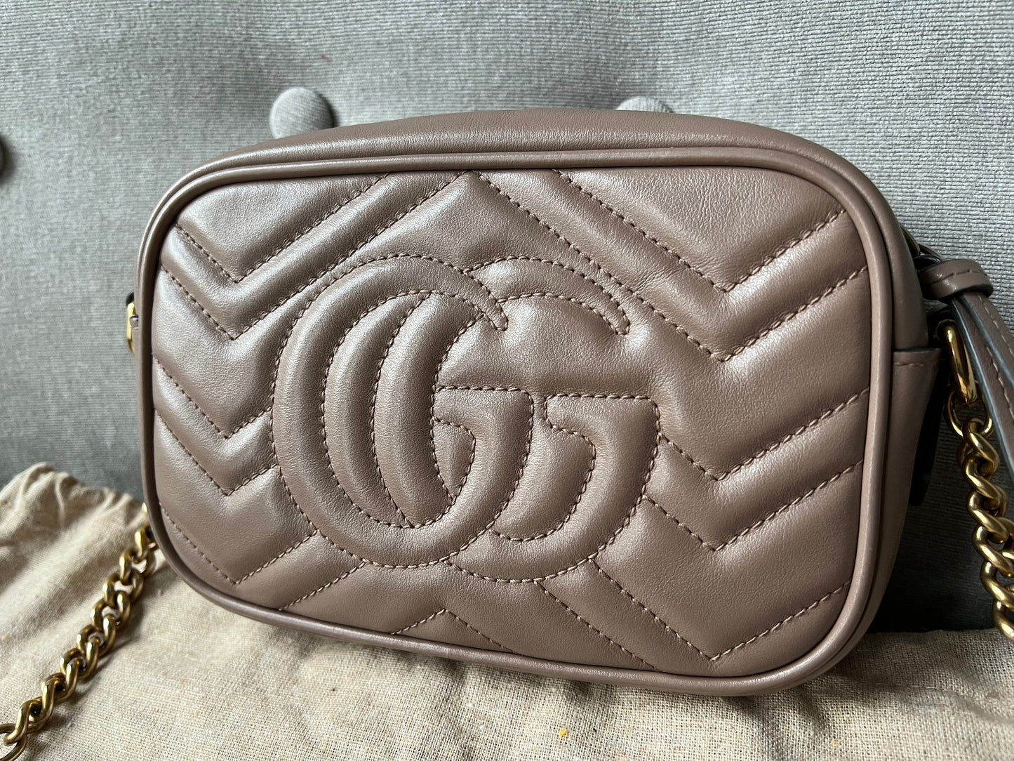 Gucci GG Dusty Pink Marmont Mini Shoulder Bag (RRP £1,160)