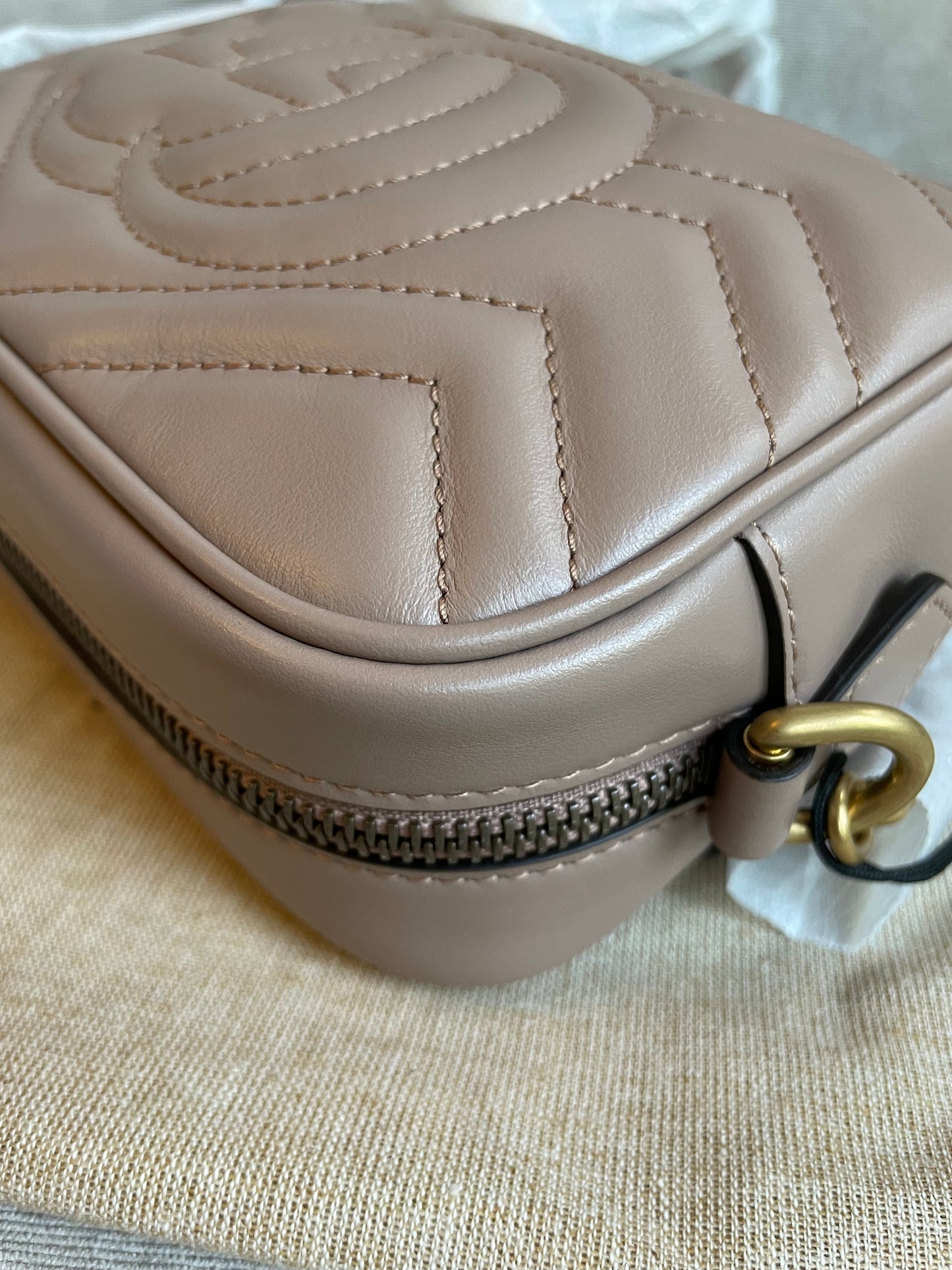 Gucci GG Dusty Pink Marmont Mini Shoulder Bag